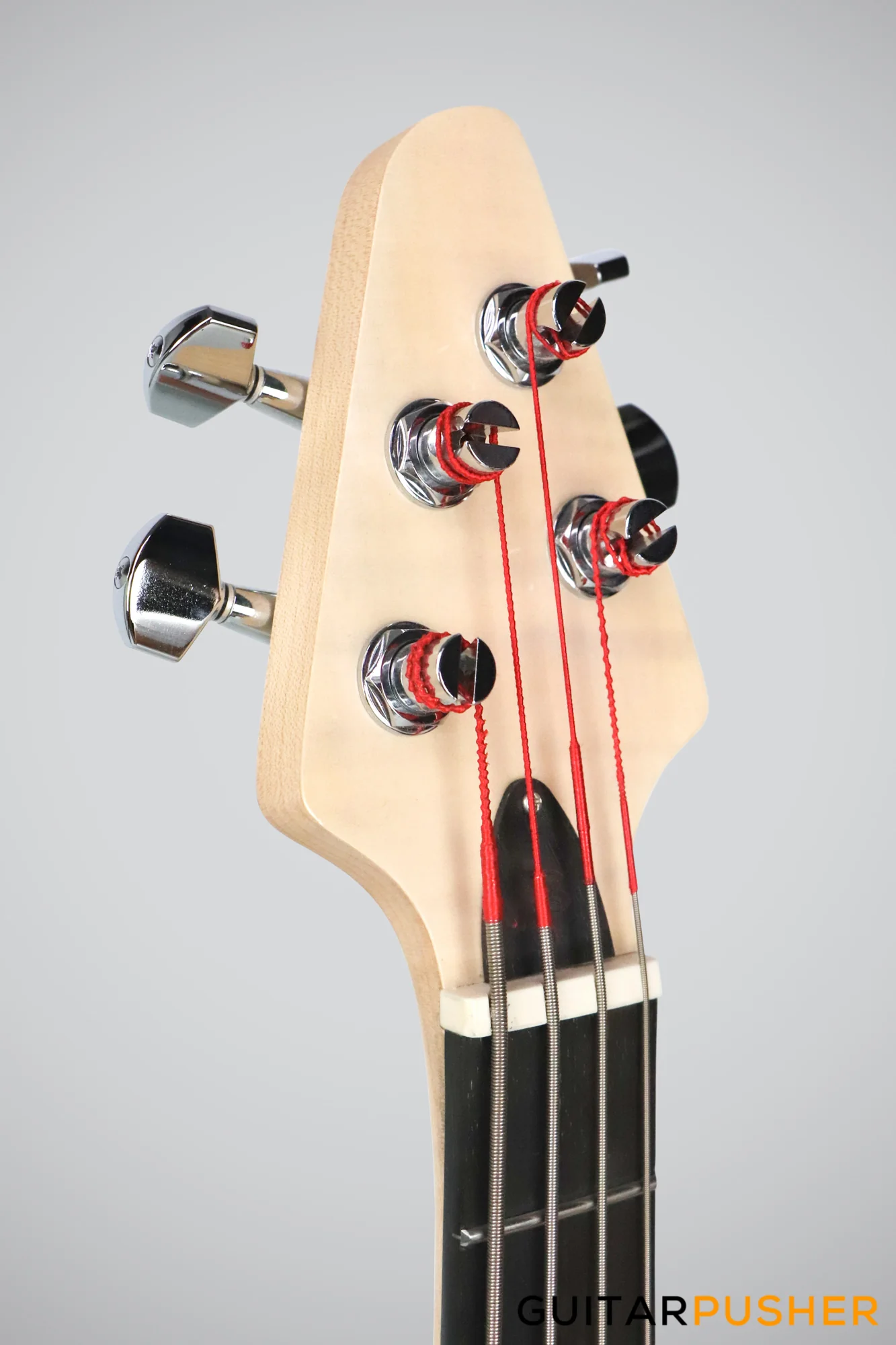 Tiny Boy Bass JB Type Series Flamed Maple Top 4-String JB Bass with Gigbag - Transwhite - Image 11