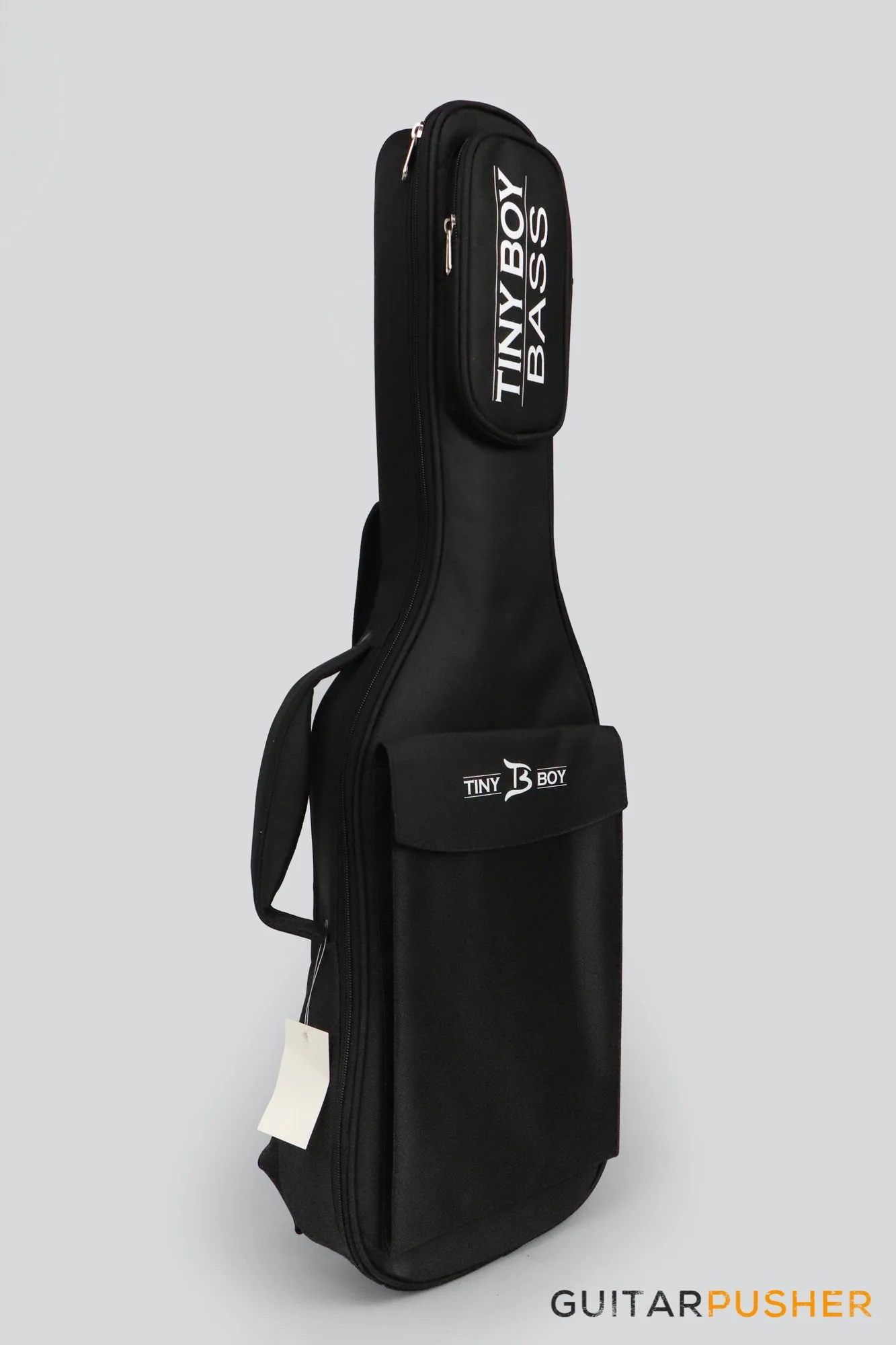 Tiny Boy Bass JB Type Series Flamed Maple Top 4-String JB Bass with Gigbag - Transwhite - Image 13