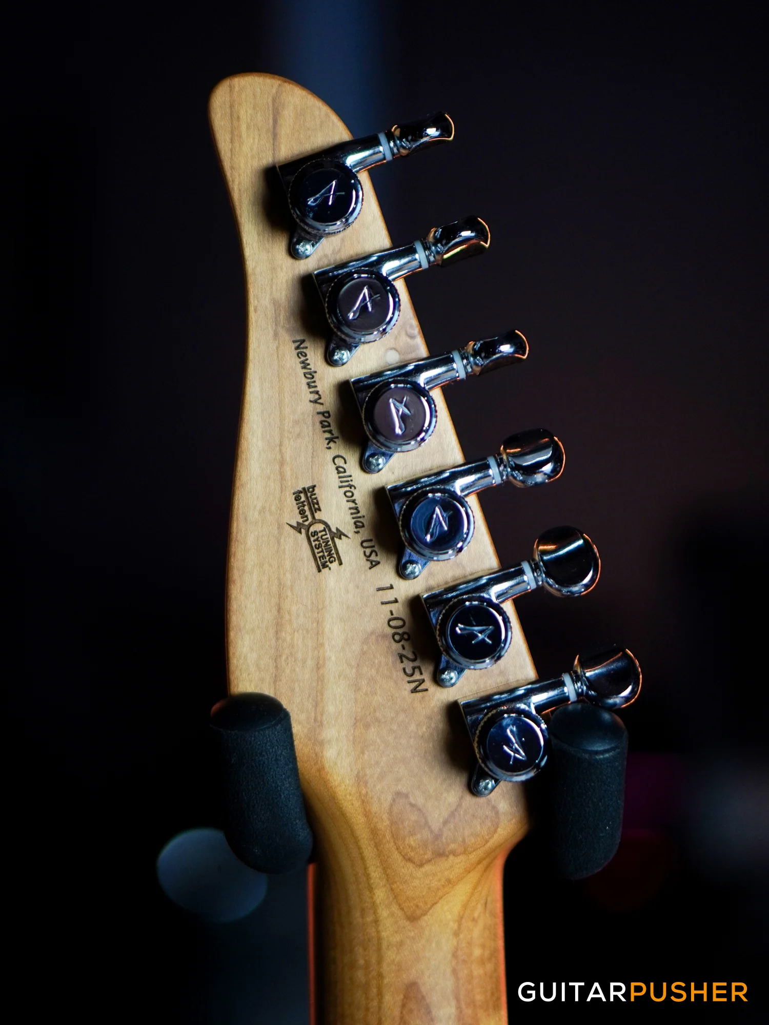 Tom Anderson Guitarworks S-Family Drop Top Solid/Traditional, Flamed Maple Top on Mahogany Body HSS Electric Guitar - Light Tiger Eye Burst - Image 6