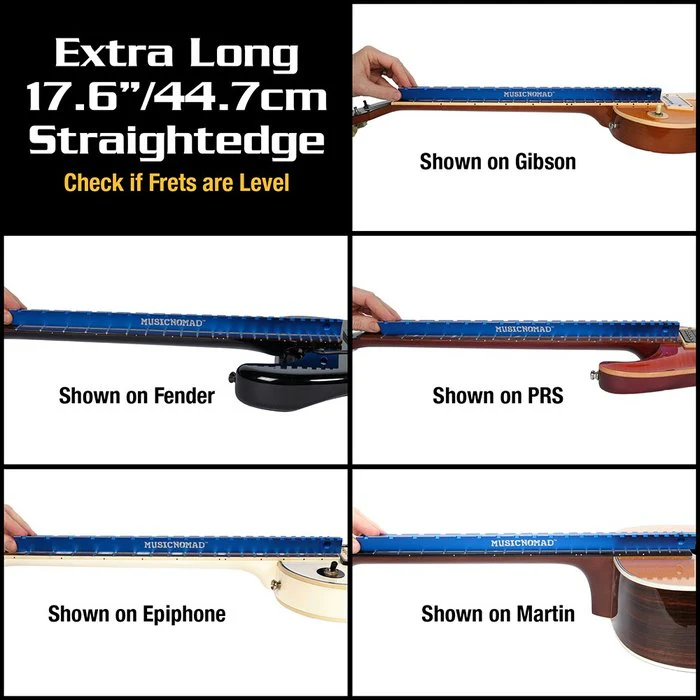MusicNomad Tri-Beam 3 'n 1 Dual Notched Straight Edge & Precision Straight Edge for Acoustic & Electric Guitars MN821 - Image 3