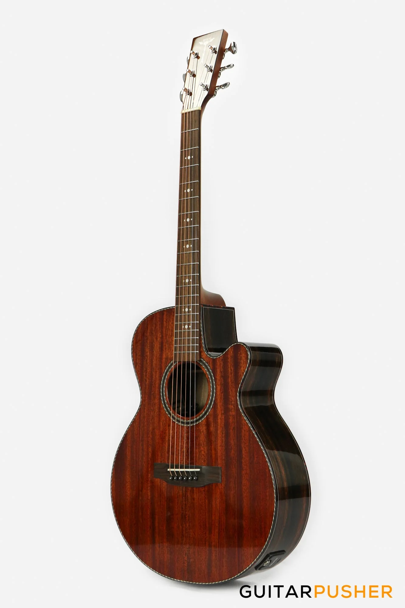Tyma A1 Custom-ZL Solid Mahogany Top Striped Ebony OM Acoustic-Electric Guitar with T5 preamp - Image 12
