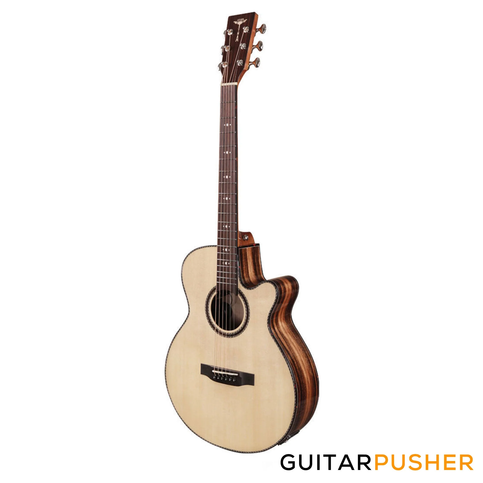 Tyma A2 Custom-ZL Solid Spruce Top Striped Ebony OM Acoustic-Electric Guitar with T5 preamp - Image 2