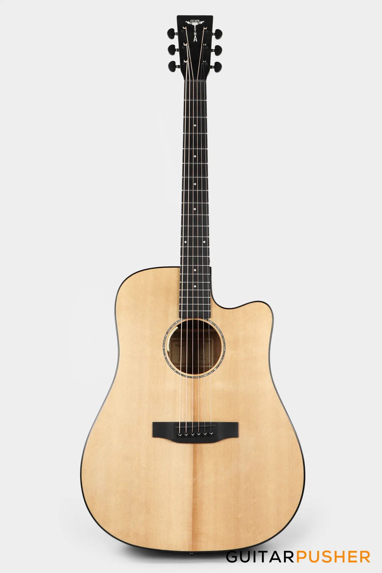 Tyma D-3C NSE Solid Sitka Spruce Top Mahogany Dreadnought Acoustic-Electric Guitar with T-200 MAX preamp - Image 2