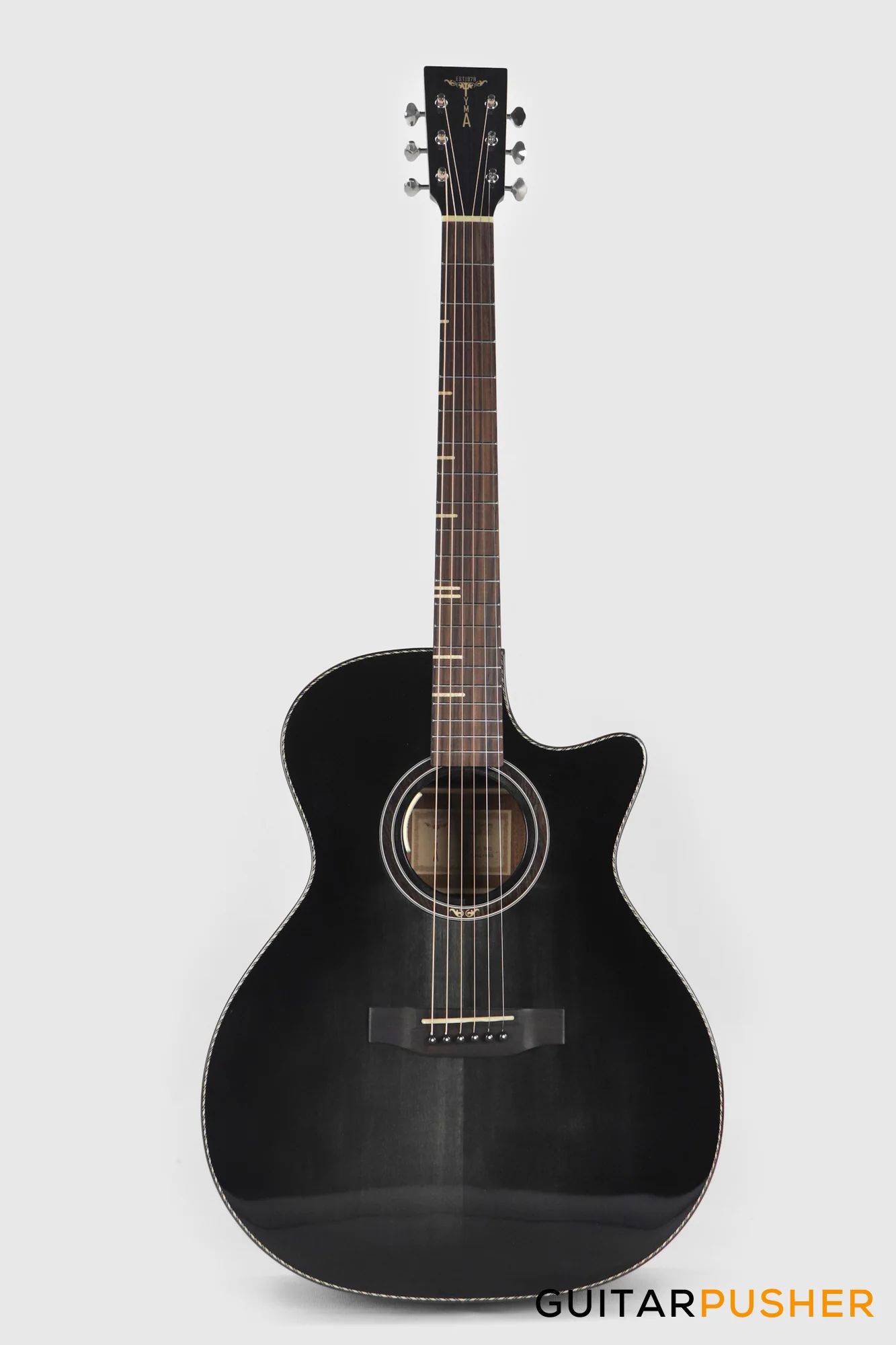 Tyma G-10 BKSE Solid Sitka Spruce Top Mahogany Auditorium Acoustic-Electric Guitar with T-200 MAX preamp - Image 2