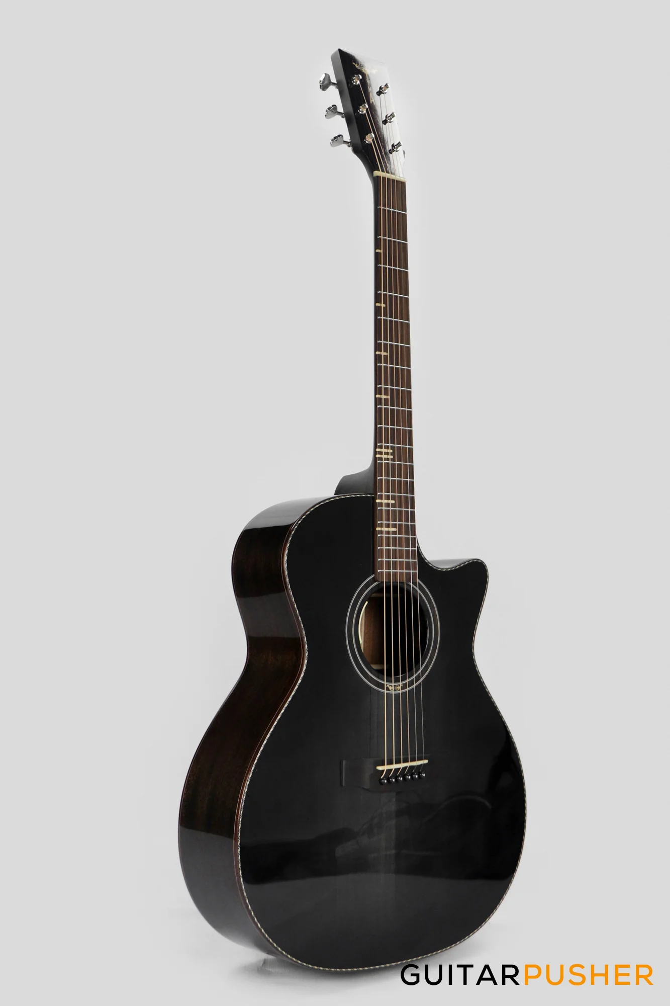 Tyma G-10 BKSE Solid Sitka Spruce Top Mahogany Auditorium Acoustic-Electric Guitar with T-200 MAX preamp - Image 4