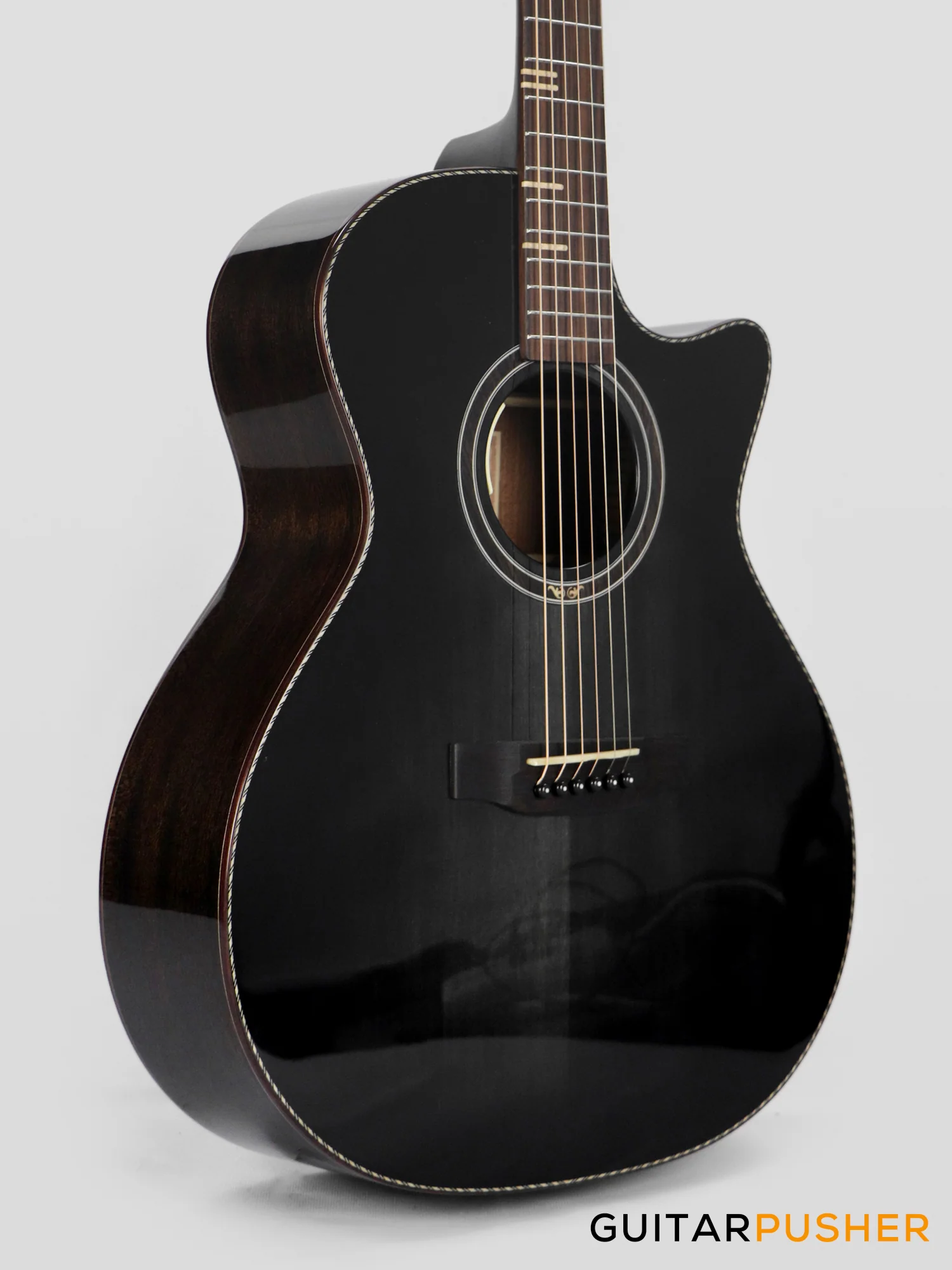 Tyma G-10 BKSE Solid Sitka Spruce Top Mahogany Auditorium Acoustic-Electric Guitar with T-200 MAX preamp - Image 5