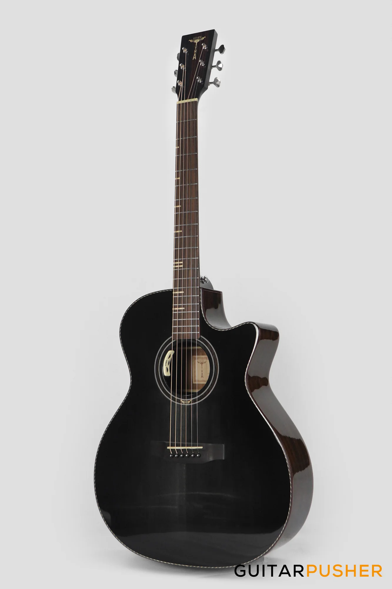Tyma G-10 BKSE Solid Sitka Spruce Top Mahogany Auditorium Acoustic-Electric Guitar with T-200 MAX preamp - Image 8