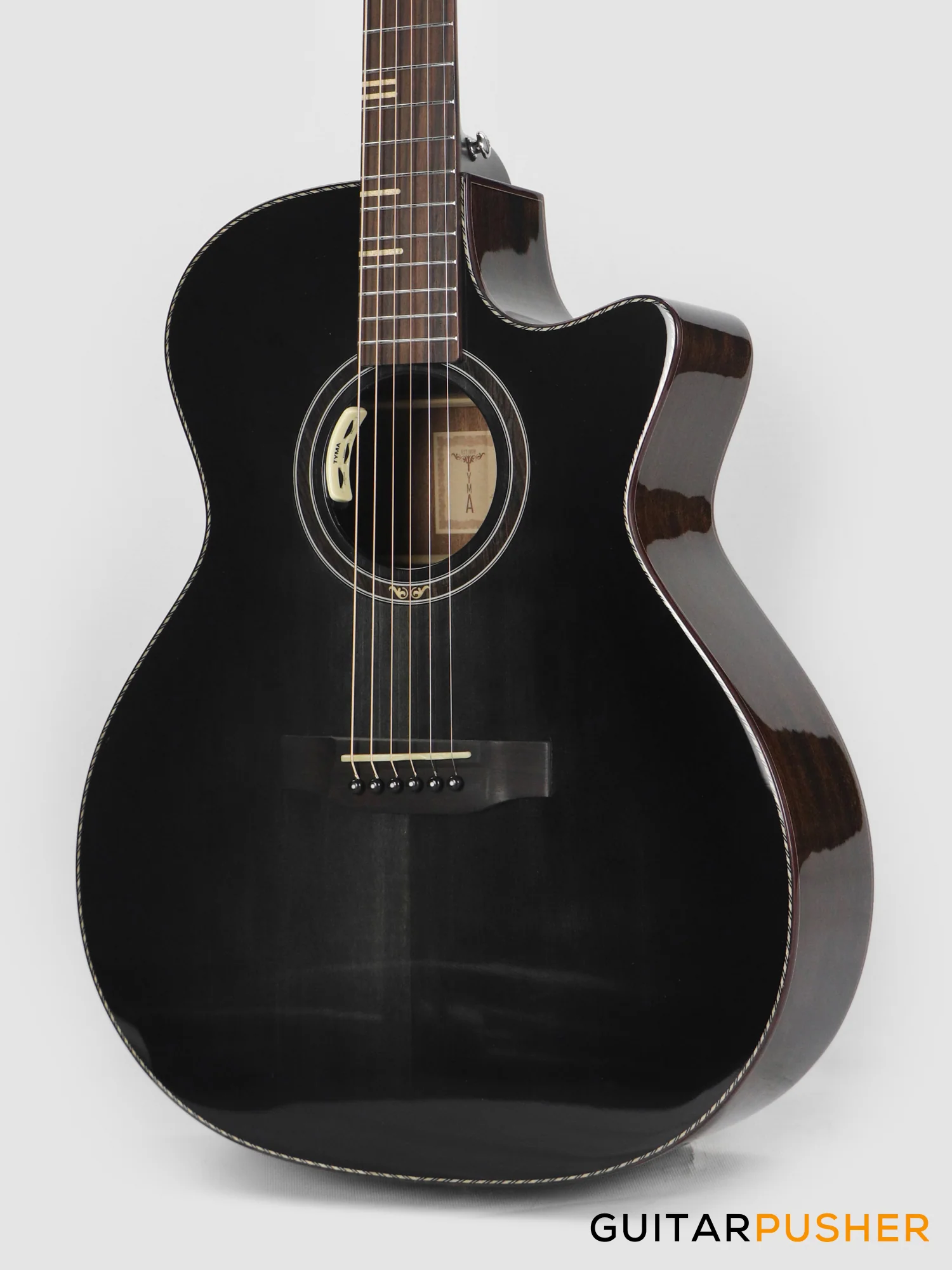 Tyma G-10 BKSE Solid Sitka Spruce Top Mahogany Auditorium Acoustic-Electric Guitar with T-200 MAX preamp - Image 9