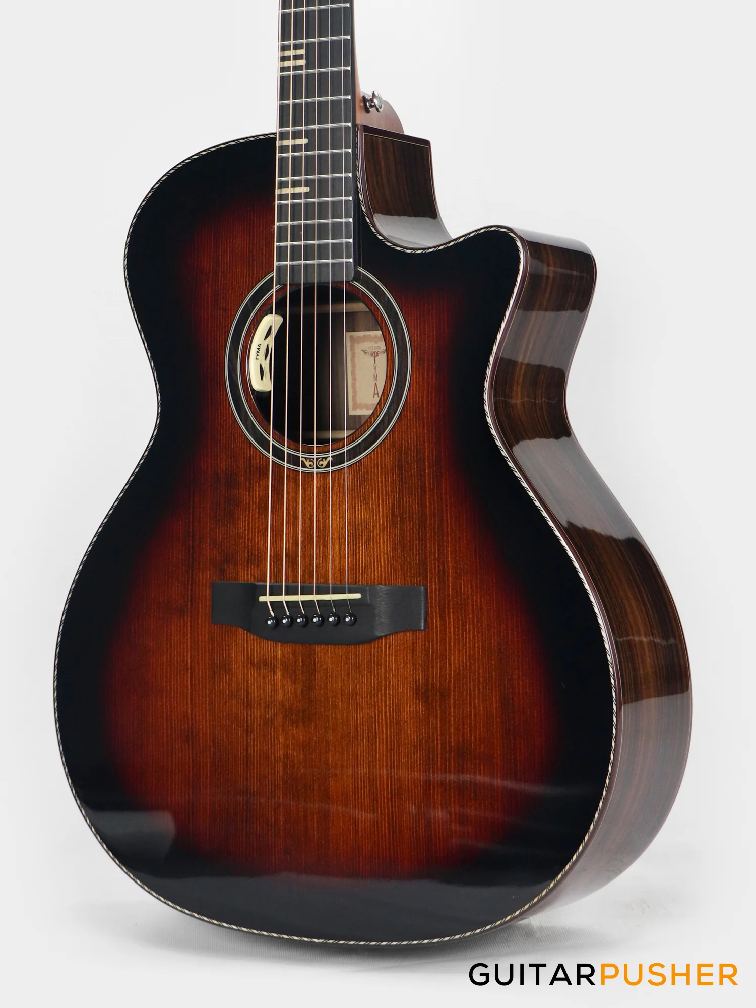 Tyma G-20 BRSE Solid Sitka Spruce Top Mahogany Auditorium Acoustic-Electric Guitar with T-200 MAX preamp - Image 10