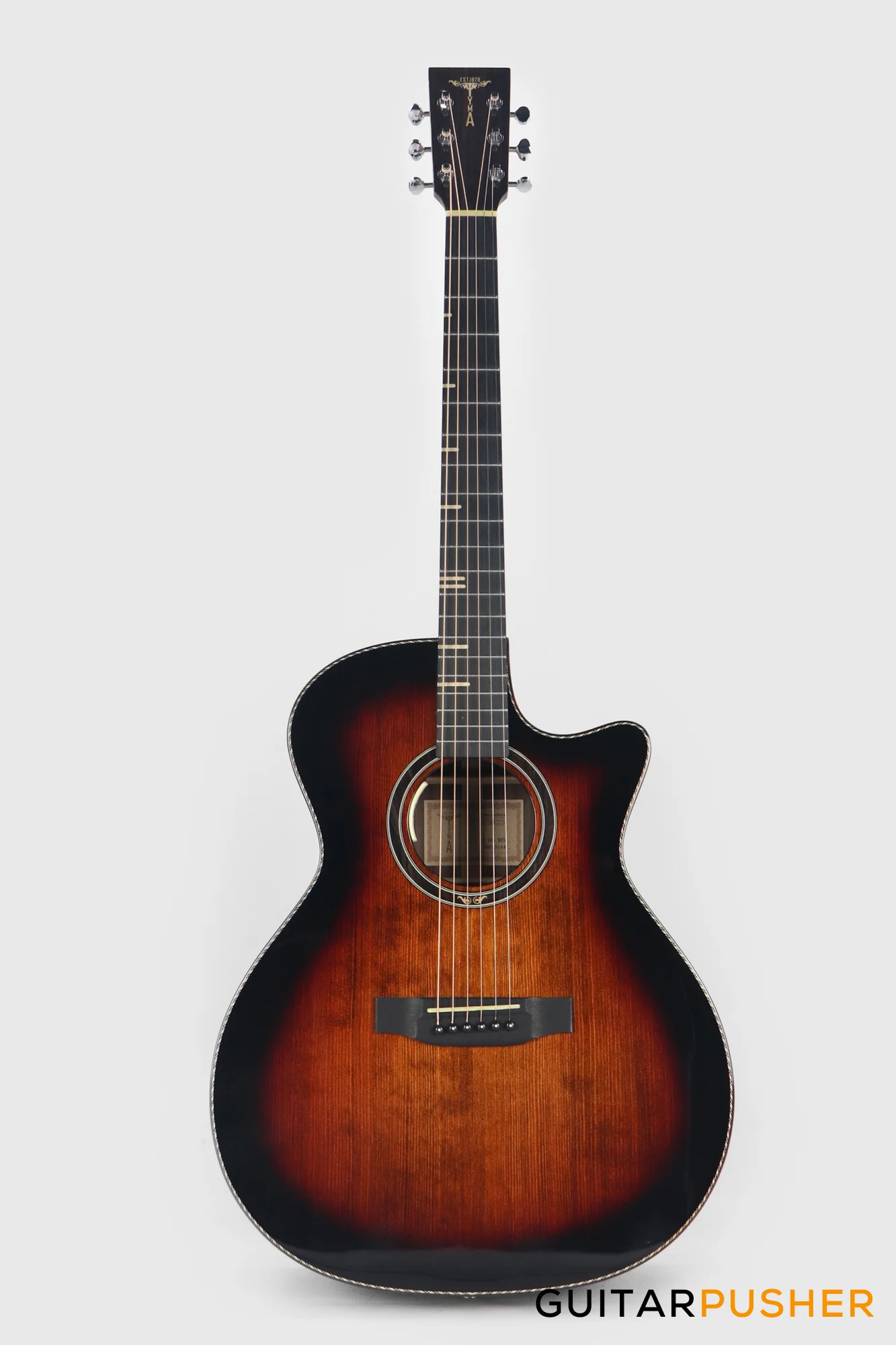 Tyma G-20 BRSE Solid Sitka Spruce Top Mahogany Auditorium Acoustic-Electric Guitar with T-200 MAX preamp - Image 2