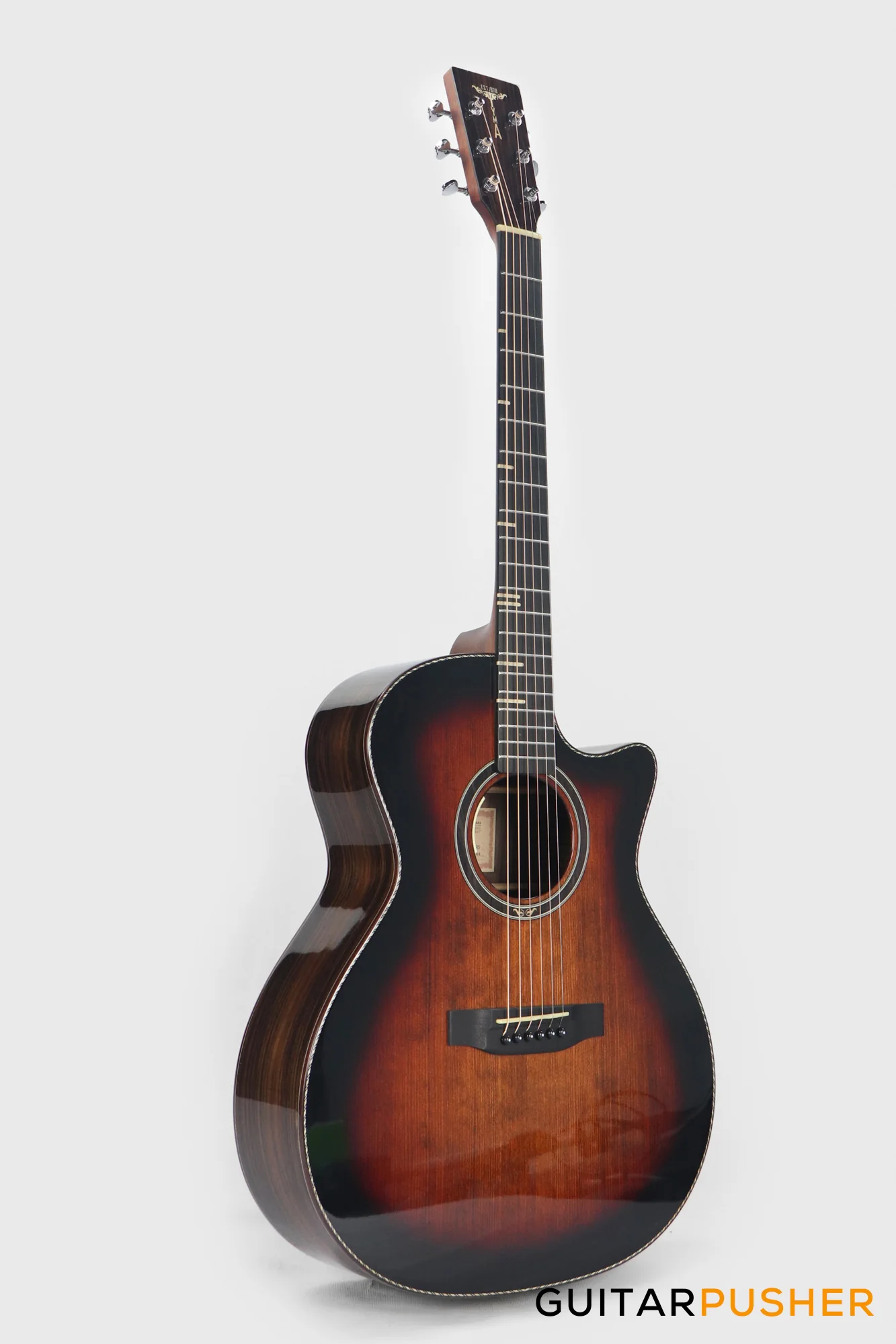 Tyma G-20 BRSE Solid Sitka Spruce Top Mahogany Auditorium Acoustic-Electric Guitar with T-200 MAX preamp - Image 5