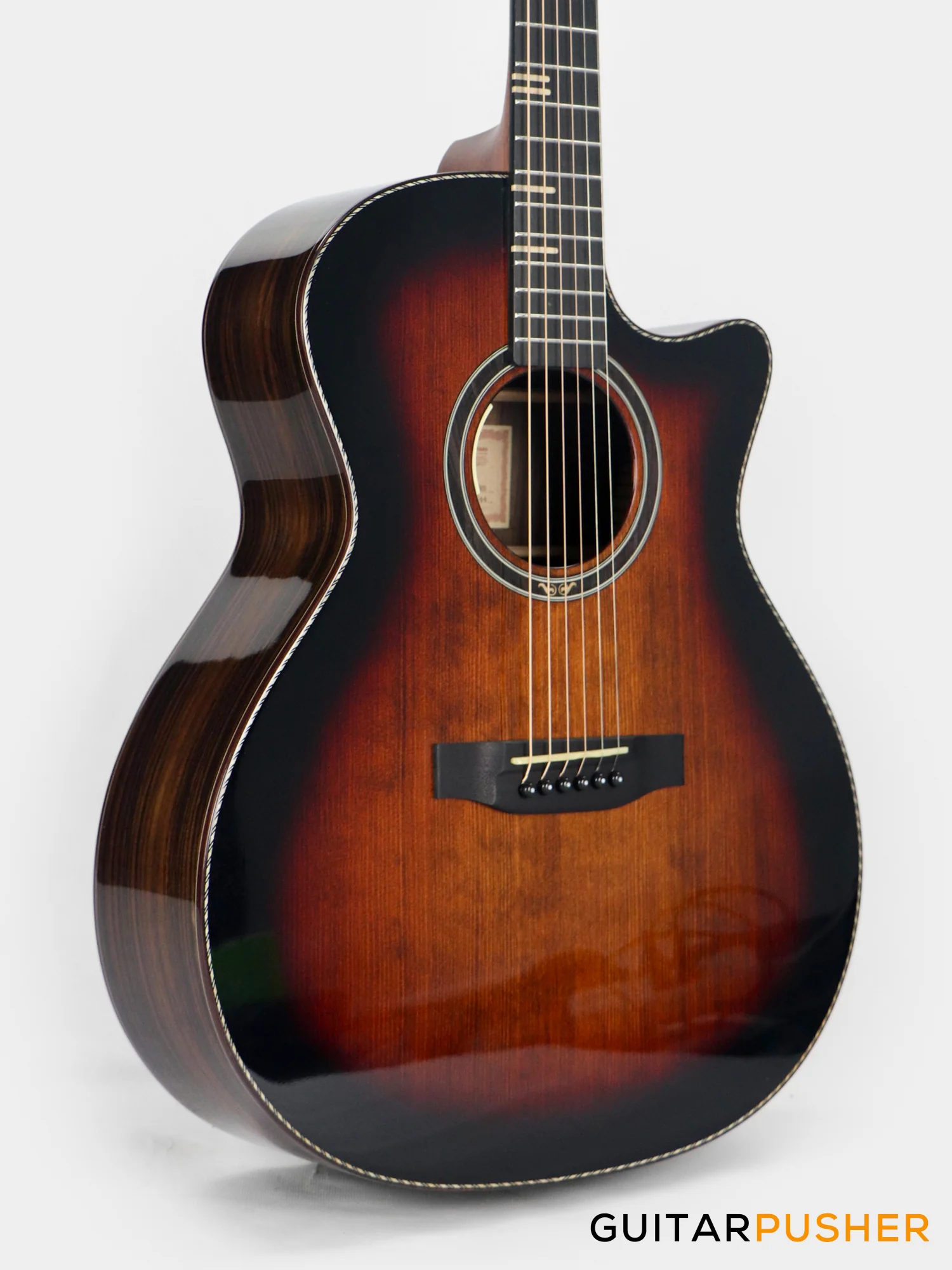Tyma G-20 BRSE Solid Sitka Spruce Top Mahogany Auditorium Acoustic-Electric Guitar with T-200 MAX preamp - Image 6