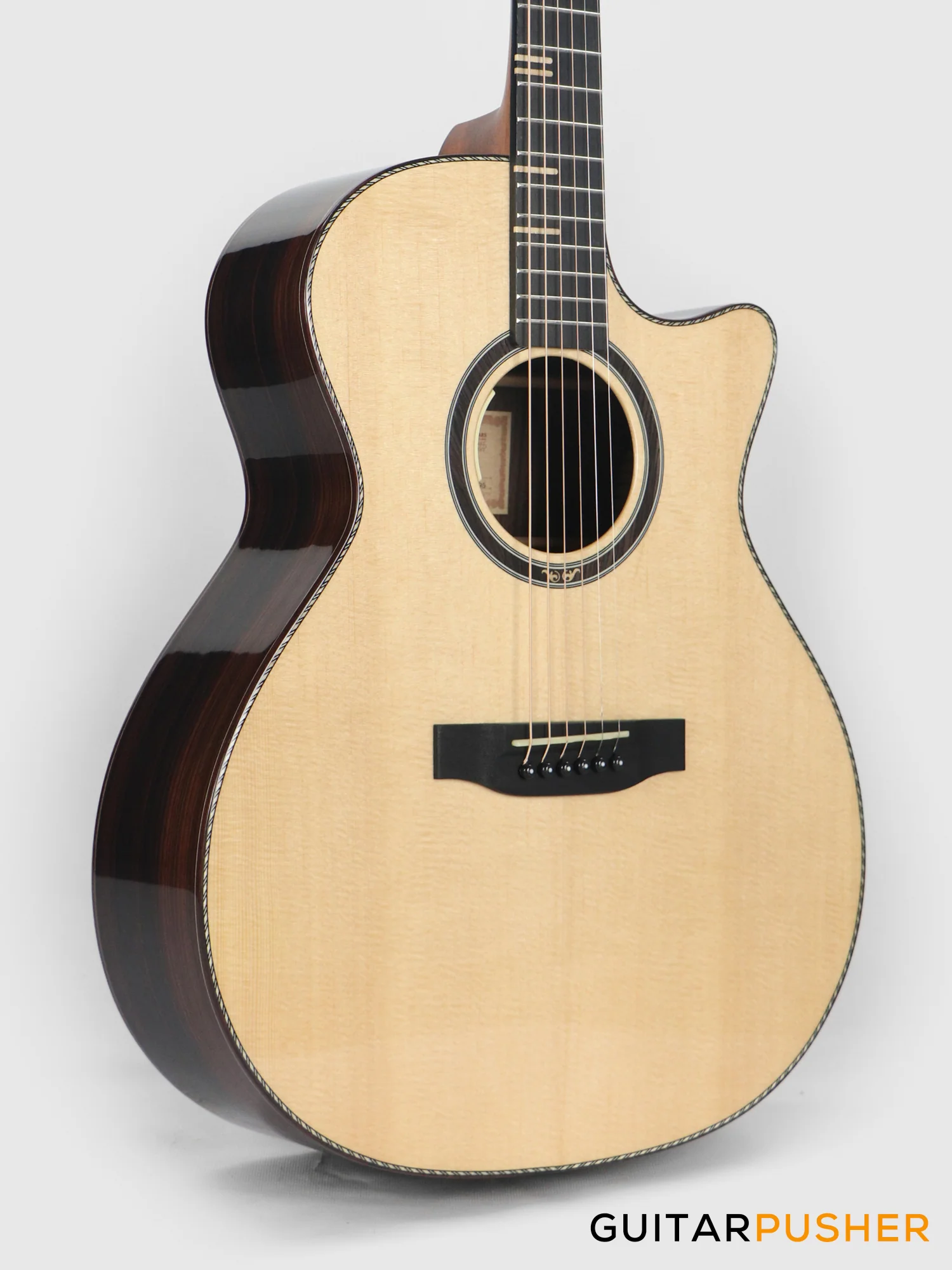 Tyma G-20 SE Solid Sitka Spruce Top Mahogany Auditorium Acoustic-Electric Guitar with T-200 MAX preamp - Image 6