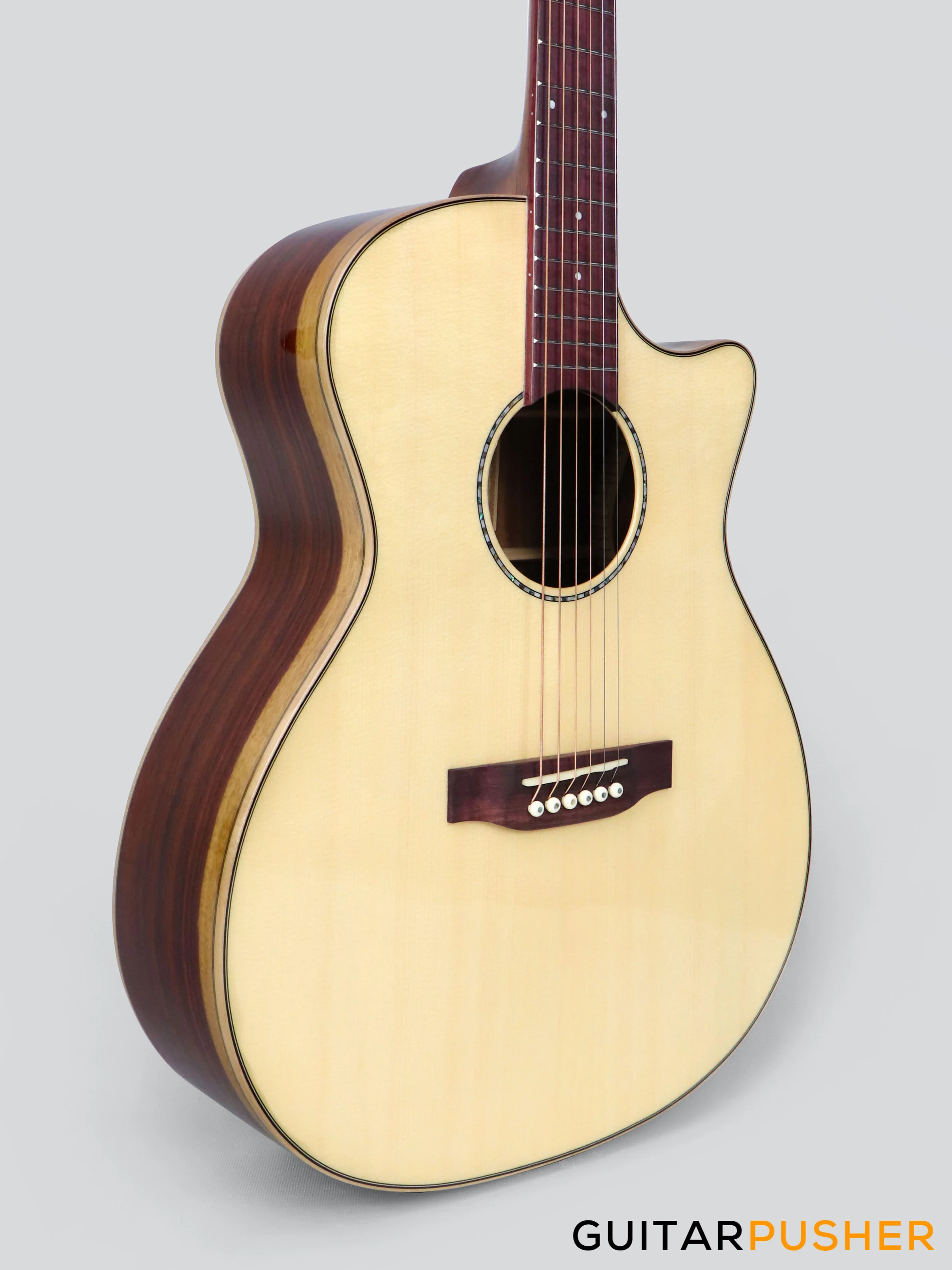 Tyma G-25E Santos Solid Engelmann Spruce Top Santos Rosewood Auditorium Acoustic-Electric Guitar with T-200 preamp - Image 12