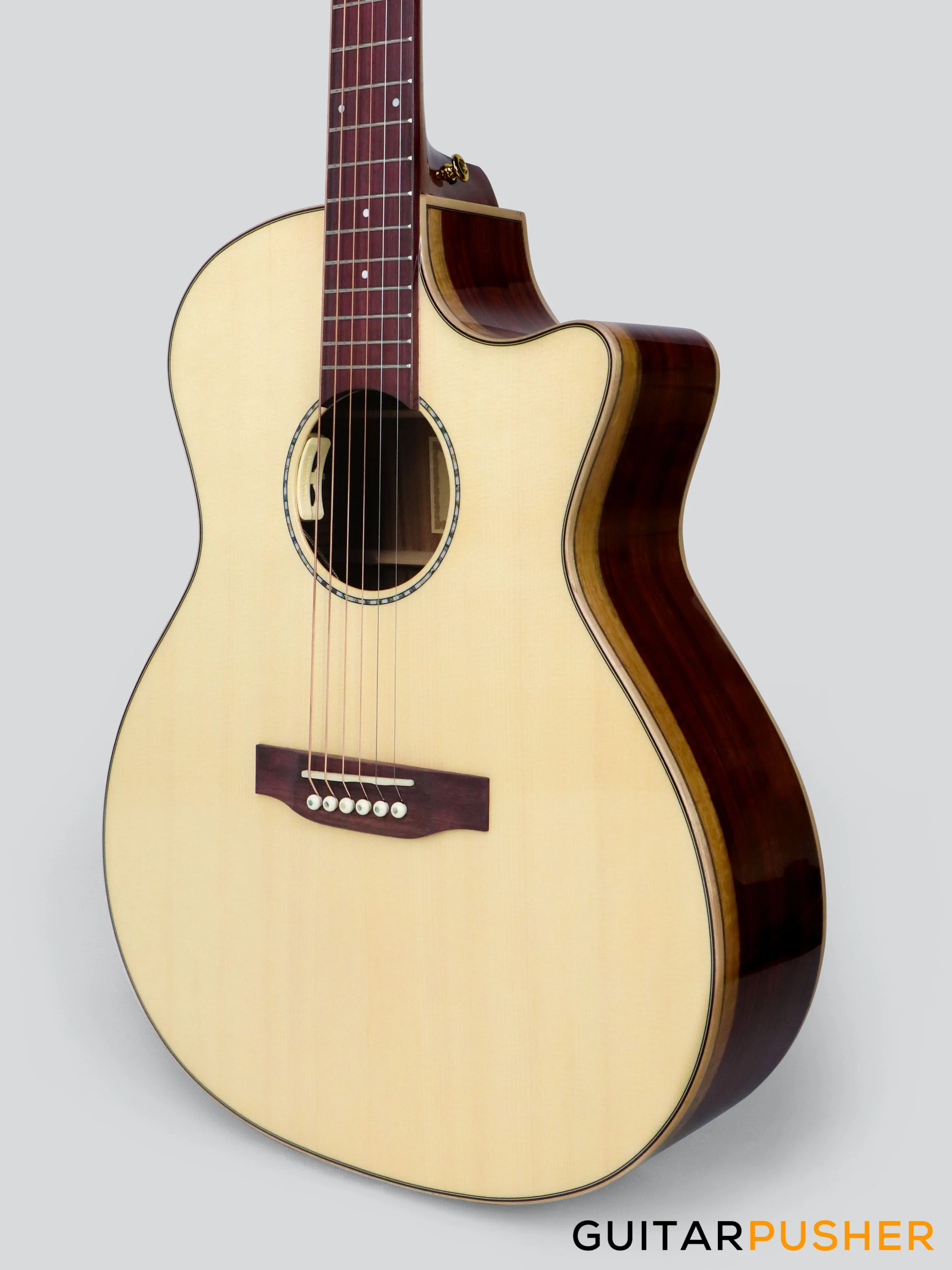 Tyma G-25E Santos Solid Engelmann Spruce Top Santos Rosewood Auditorium Acoustic-Electric Guitar with T-200 preamp - Image 13