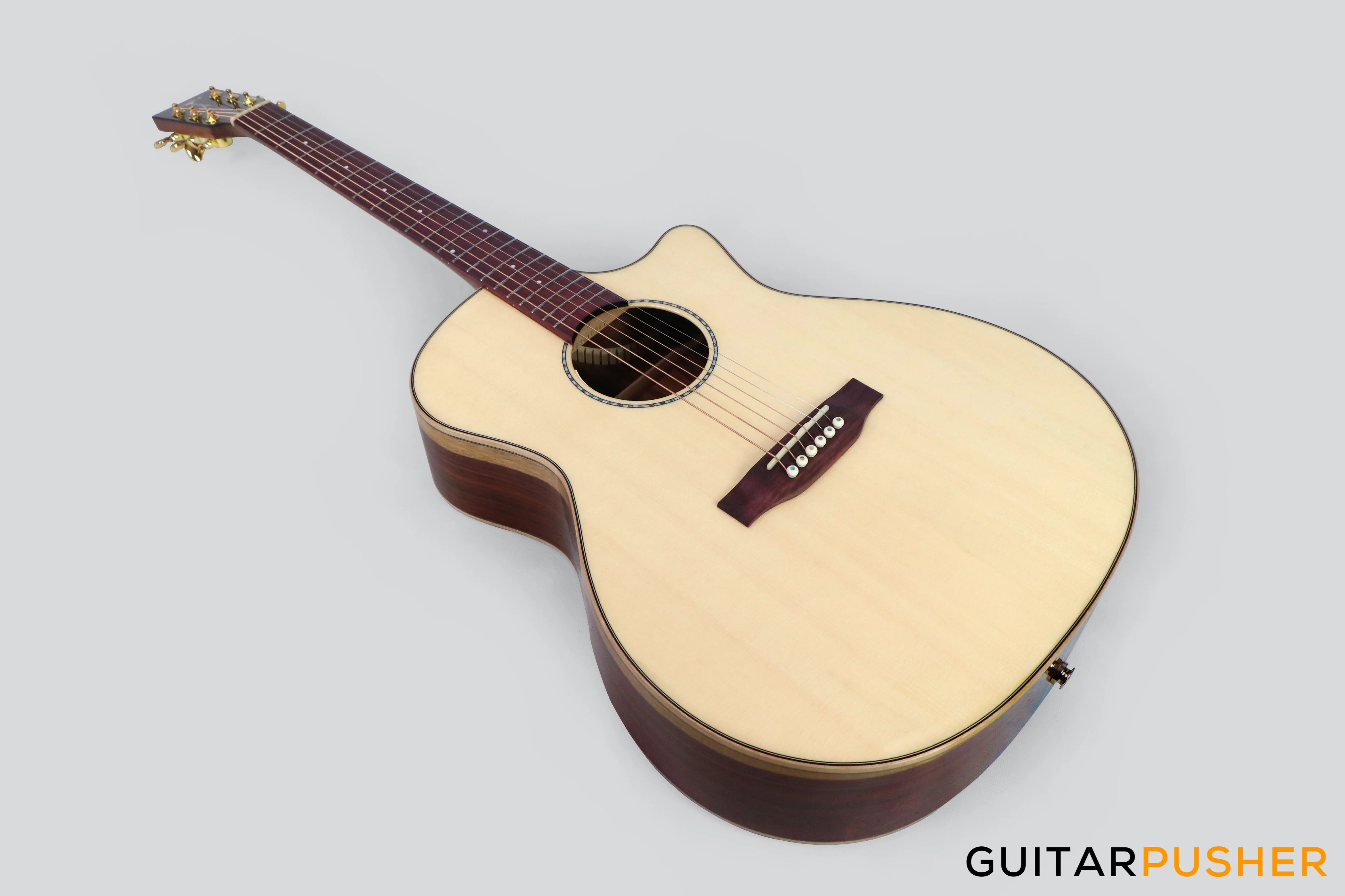 Tyma G-25E Santos Solid Engelmann Spruce Top Santos Rosewood Auditorium Acoustic-Electric Guitar with T-200 preamp - Image 15