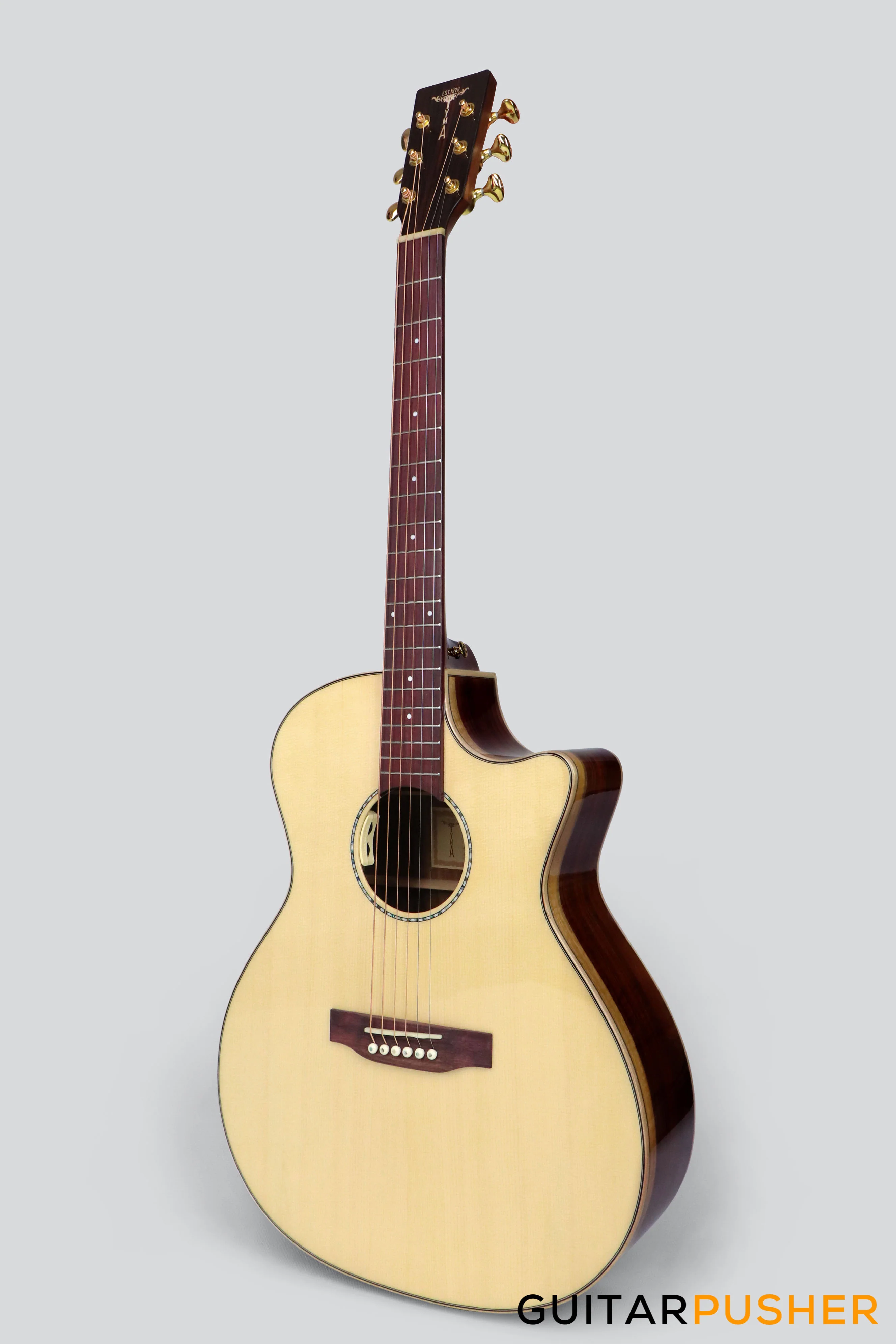Tyma G-25E Santos Solid Engelmann Spruce Top Santos Rosewood Auditorium Acoustic-Electric Guitar with T-200 preamp - Image 3