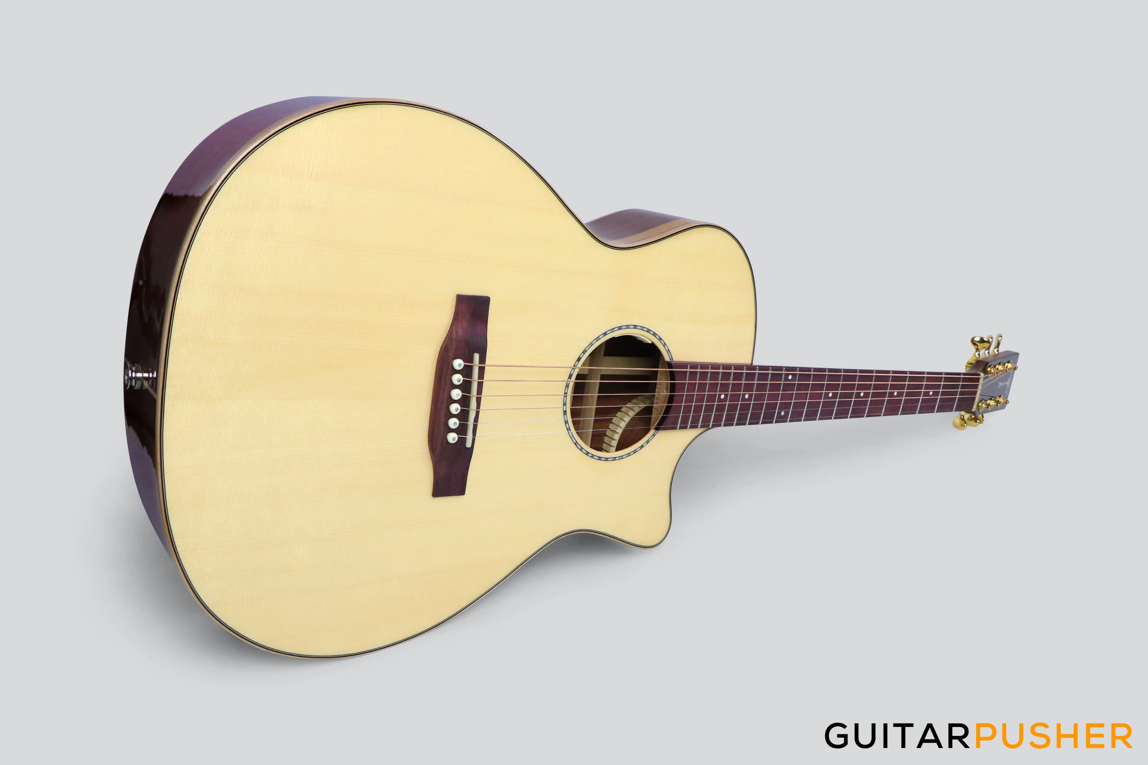 Tyma G-25E Santos Solid Engelmann Spruce Top Santos Rosewood Auditorium Acoustic-Electric Guitar with T-200 preamp - Image 5