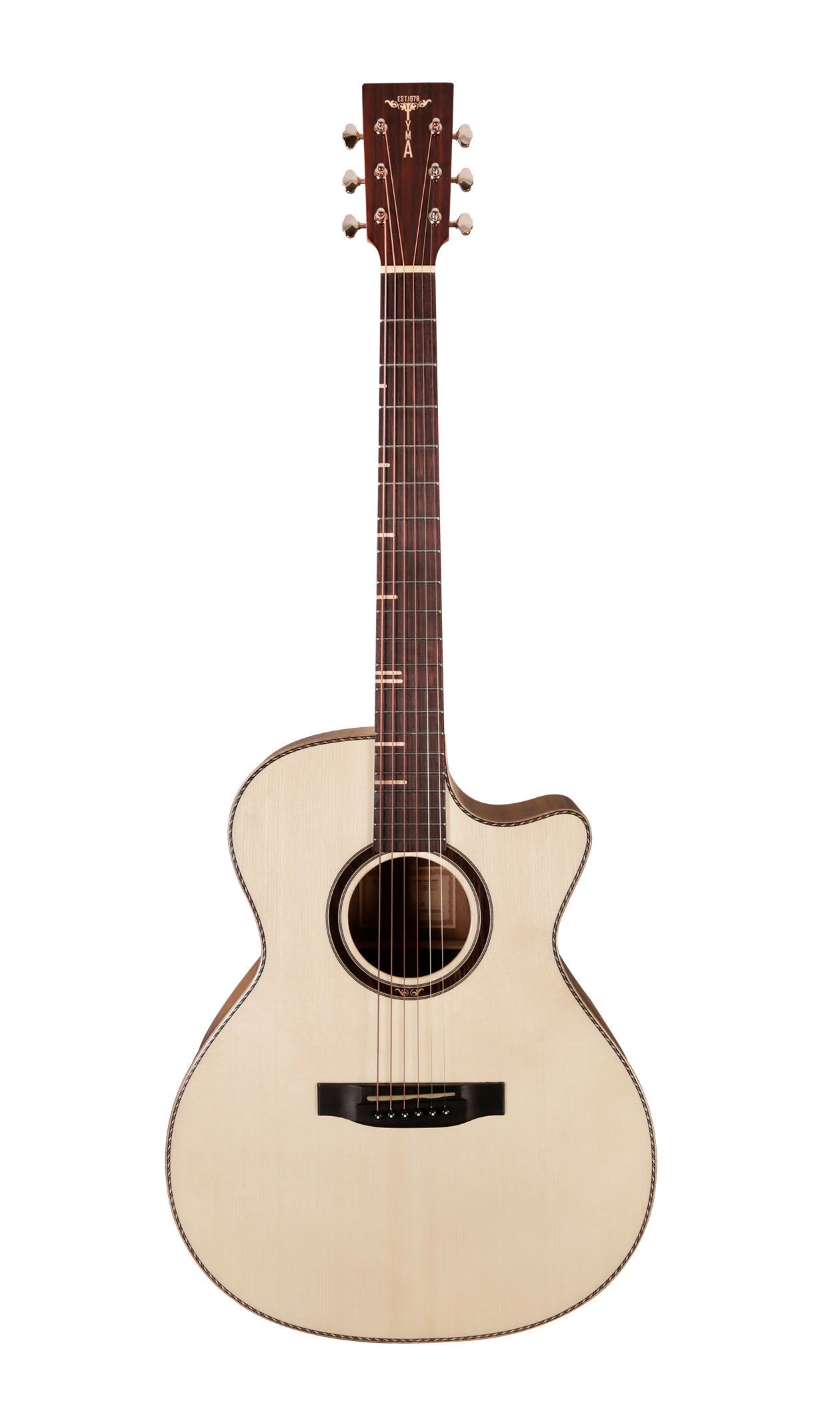 Tyma G-26E Solid Engelmann Spruce Top Koa Grand Auditorium Acoustic-Electric Guitar with T200 pickup - Image 2