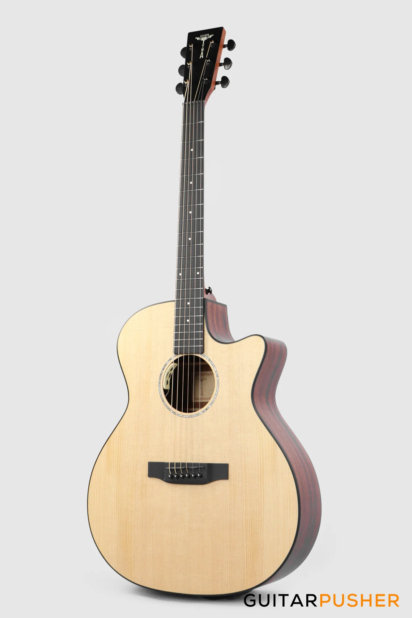 Tyma G-3 NSE Solid Sitka Spruce Top Mahogany Auditorium Acoustic-Electric Guitar with T-200 MAX preamp - Image 7