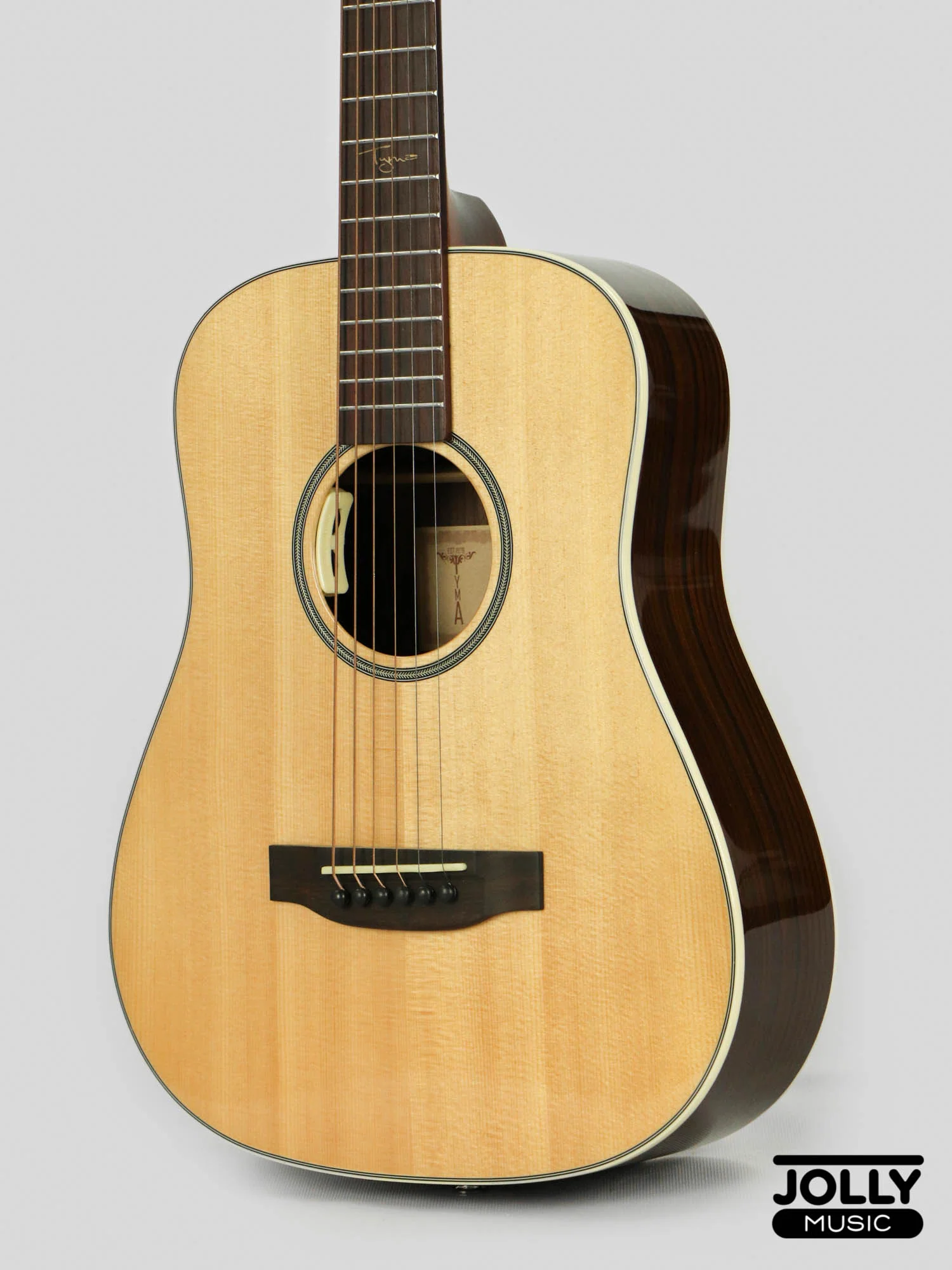 Tyma HB-400E Solid Spruce Top Indian Rosewood 3/4 Dreadnought Acoustic-Electric Guitar - Image 10