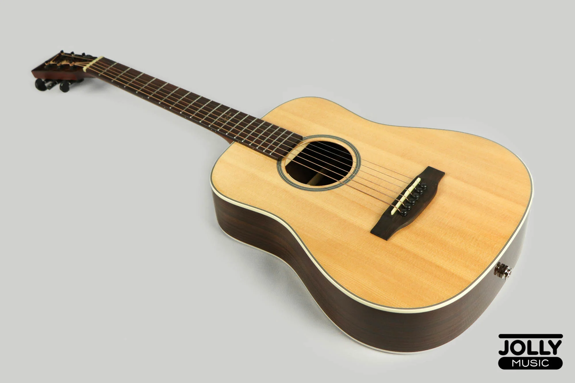 Tyma HB-400E Solid Spruce Top Indian Rosewood 3/4 Dreadnought Acoustic-Electric Guitar - Image 11