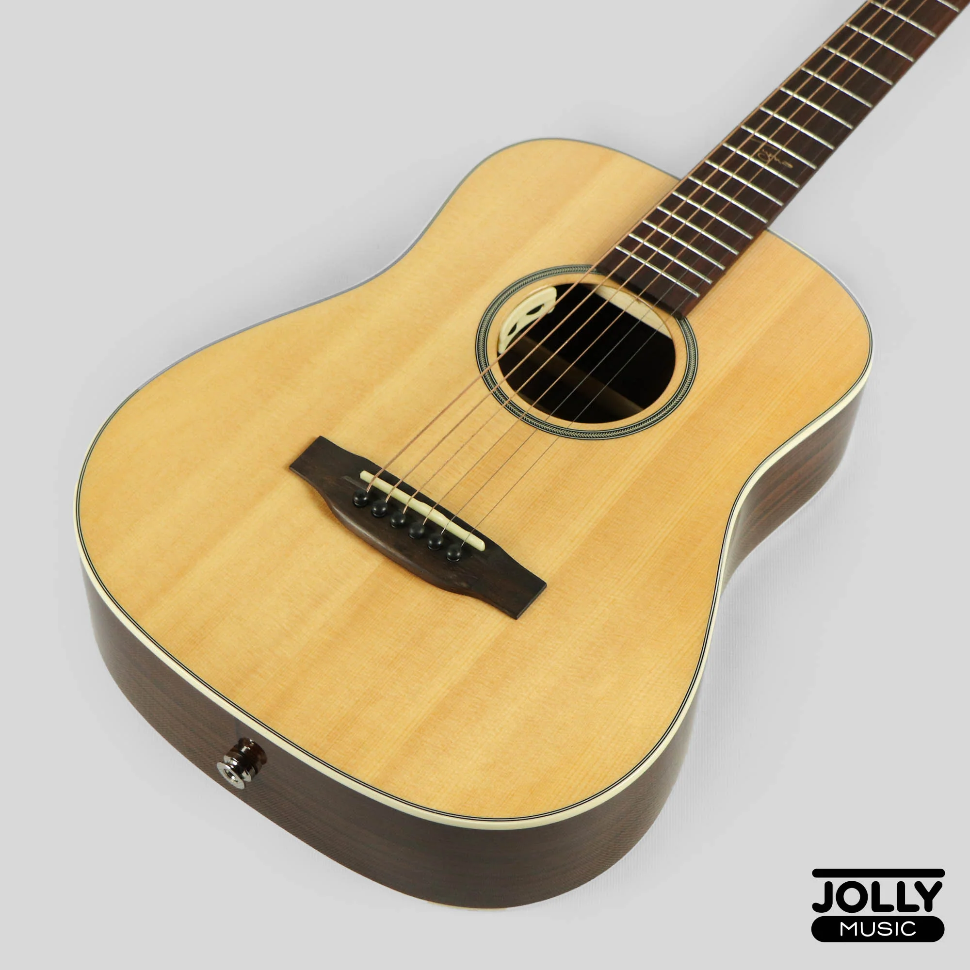 Tyma HB-400E Solid Spruce Top Indian Rosewood 3/4 Dreadnought Acoustic-Electric Guitar - Image 3
