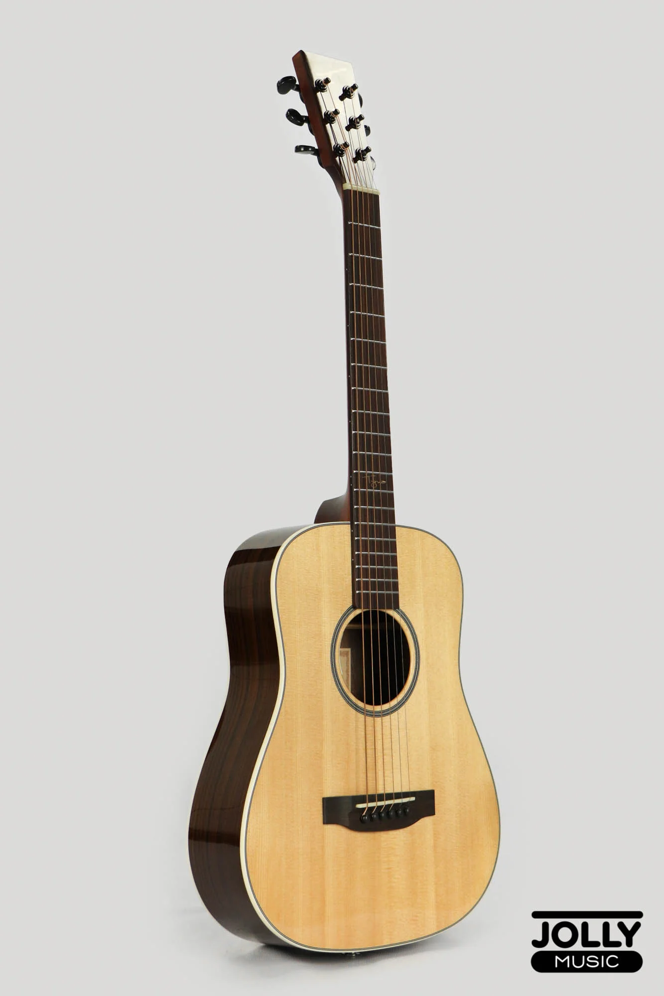 Tyma HB-400E Solid Spruce Top Indian Rosewood 3/4 Dreadnought Acoustic-Electric Guitar - Image 5
