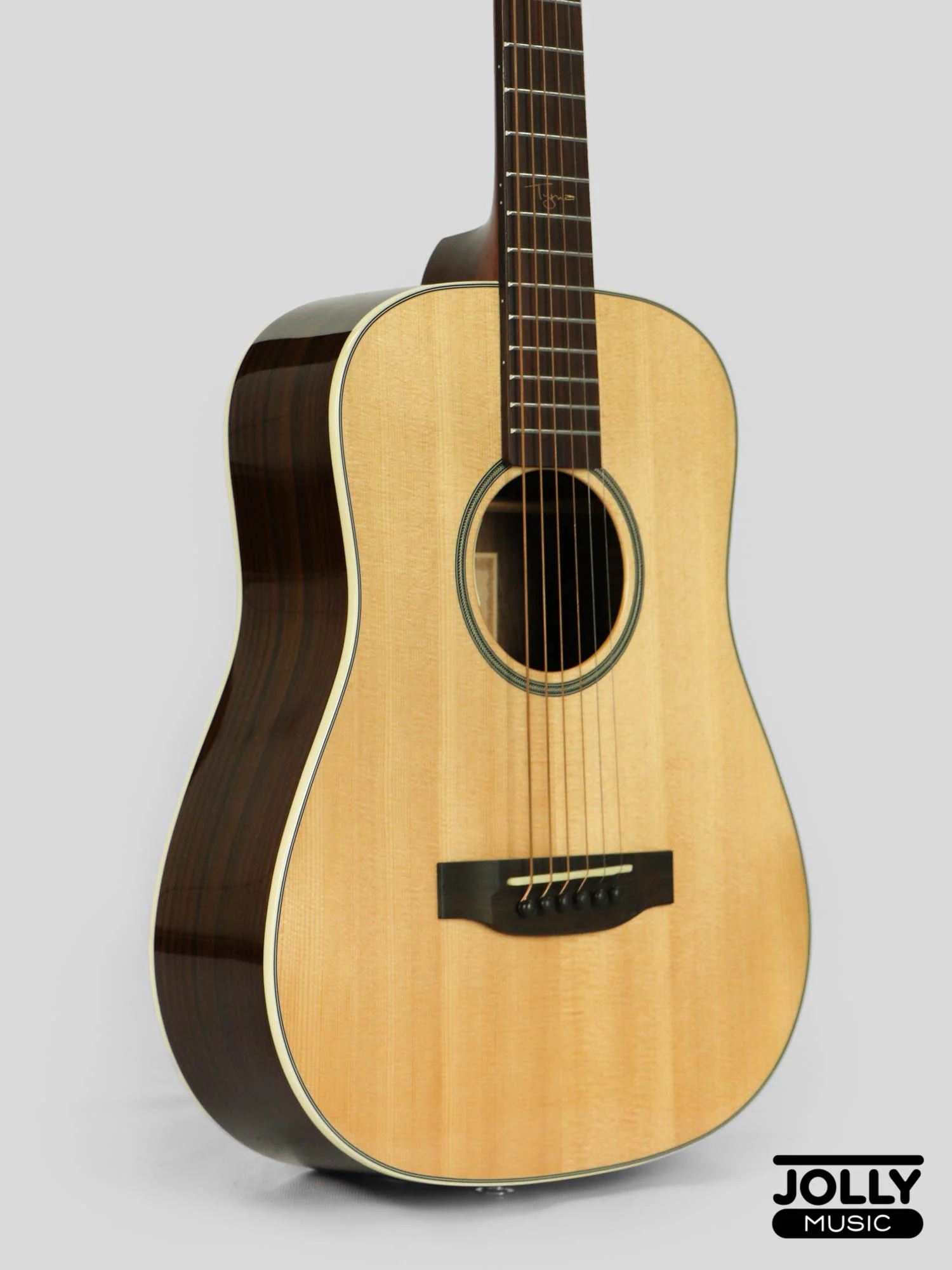 Tyma HB-400E Solid Spruce Top Indian Rosewood 3/4 Dreadnought Acoustic-Electric Guitar - Image 6