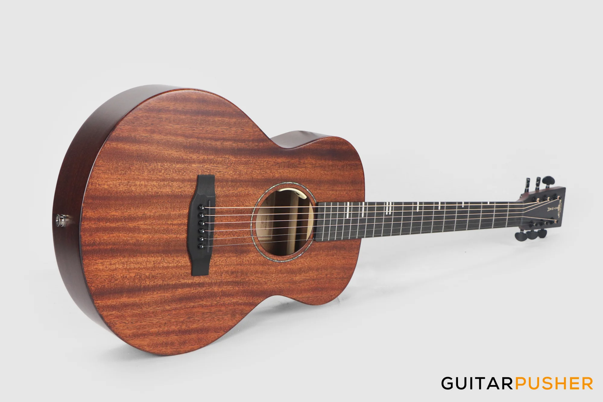 Tyma HM-350ME Solid Mahogany Top Mahogany Mini Jumbo Acoustic-Electric Guitar with T-200 MAX preamp - Image 13