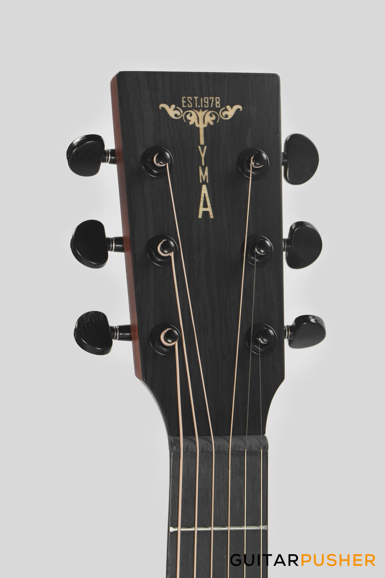 Tyma HM-350ME Solid Mahogany Top Mahogany Mini Jumbo Acoustic-Electric Guitar with T-200 MAX preamp - Image 7