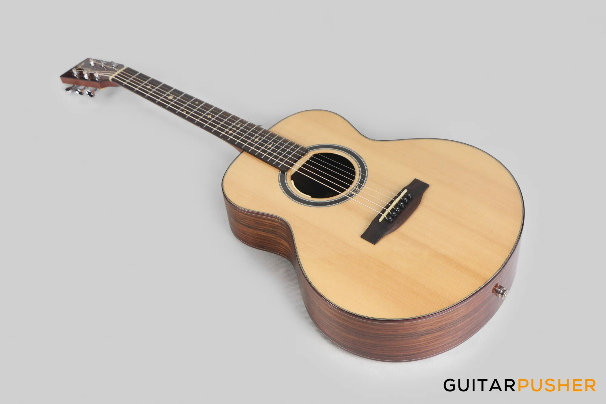 Tyma M-20SE Solid Spruce Top Indian Rosewood Mini Jumbo Acoustic-Electric Guitar with T-200 MAX preamp - Image 11