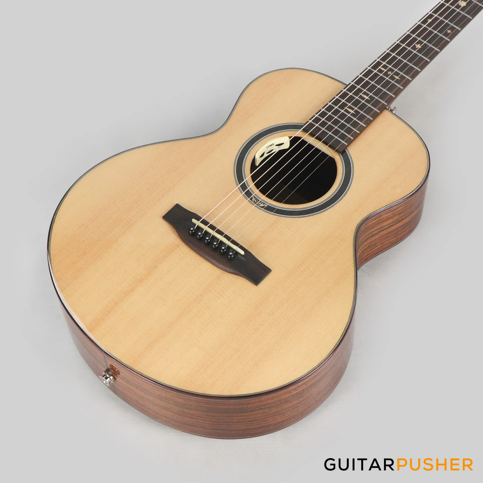 Tyma M-20SE Solid Spruce Top Indian Rosewood Mini Jumbo Acoustic-Electric Guitar with T-200 MAX preamp - Image 12