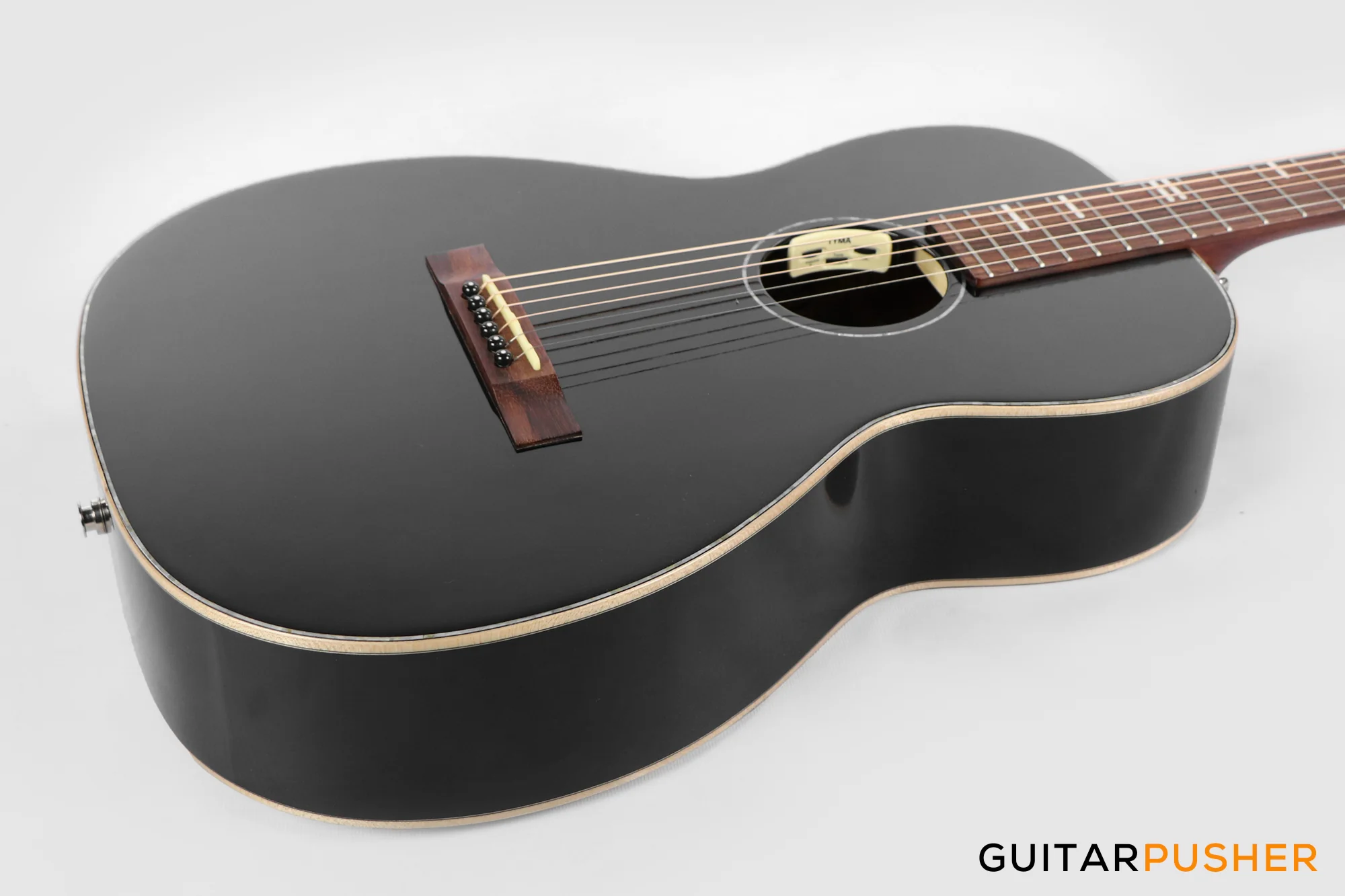 Tyma P-18E BK Solid Top 00 Parlor Acoustic-Electric Guitar with T-200 MAX preamp - Image 10
