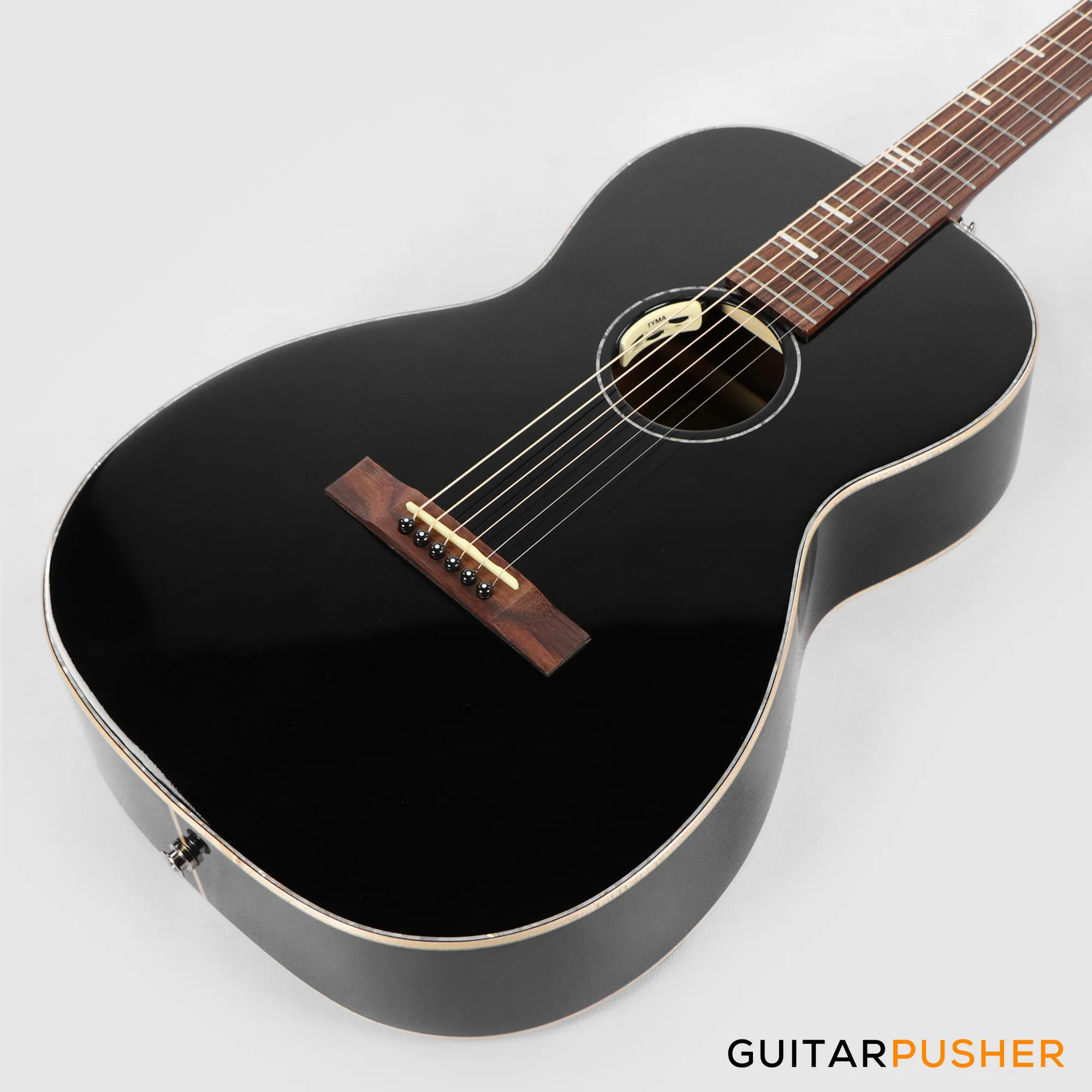 Tyma P-18E BK Solid Top 00 Parlor Acoustic-Electric Guitar with T-200 MAX preamp - Image 5