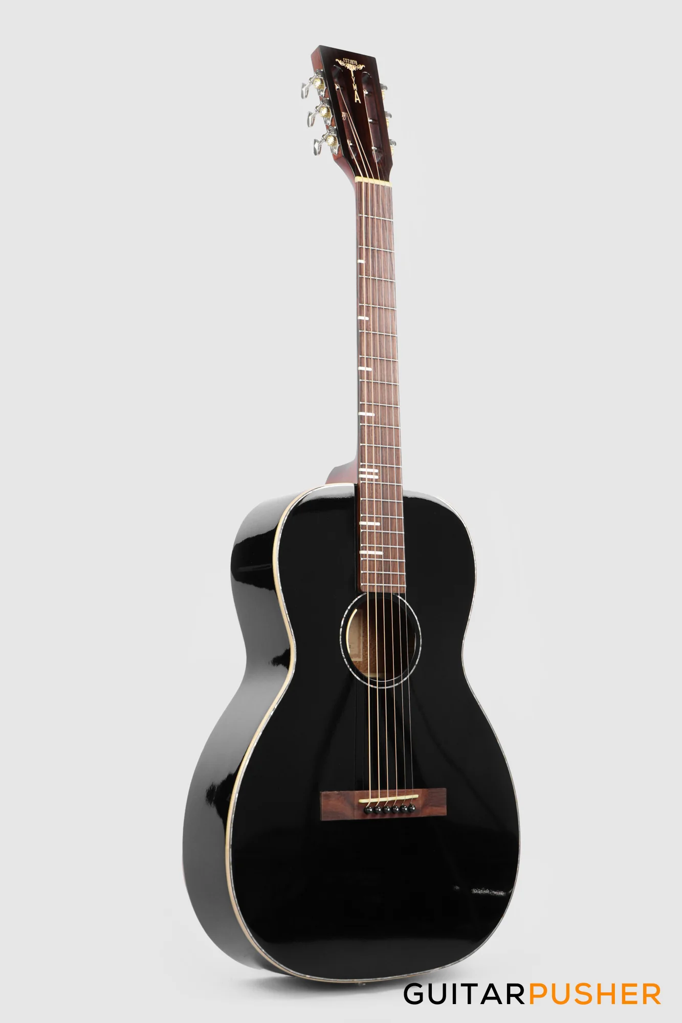 Tyma P-18E BK Solid Top 00 Parlor Acoustic-Electric Guitar with T-200 MAX preamp - Image 6