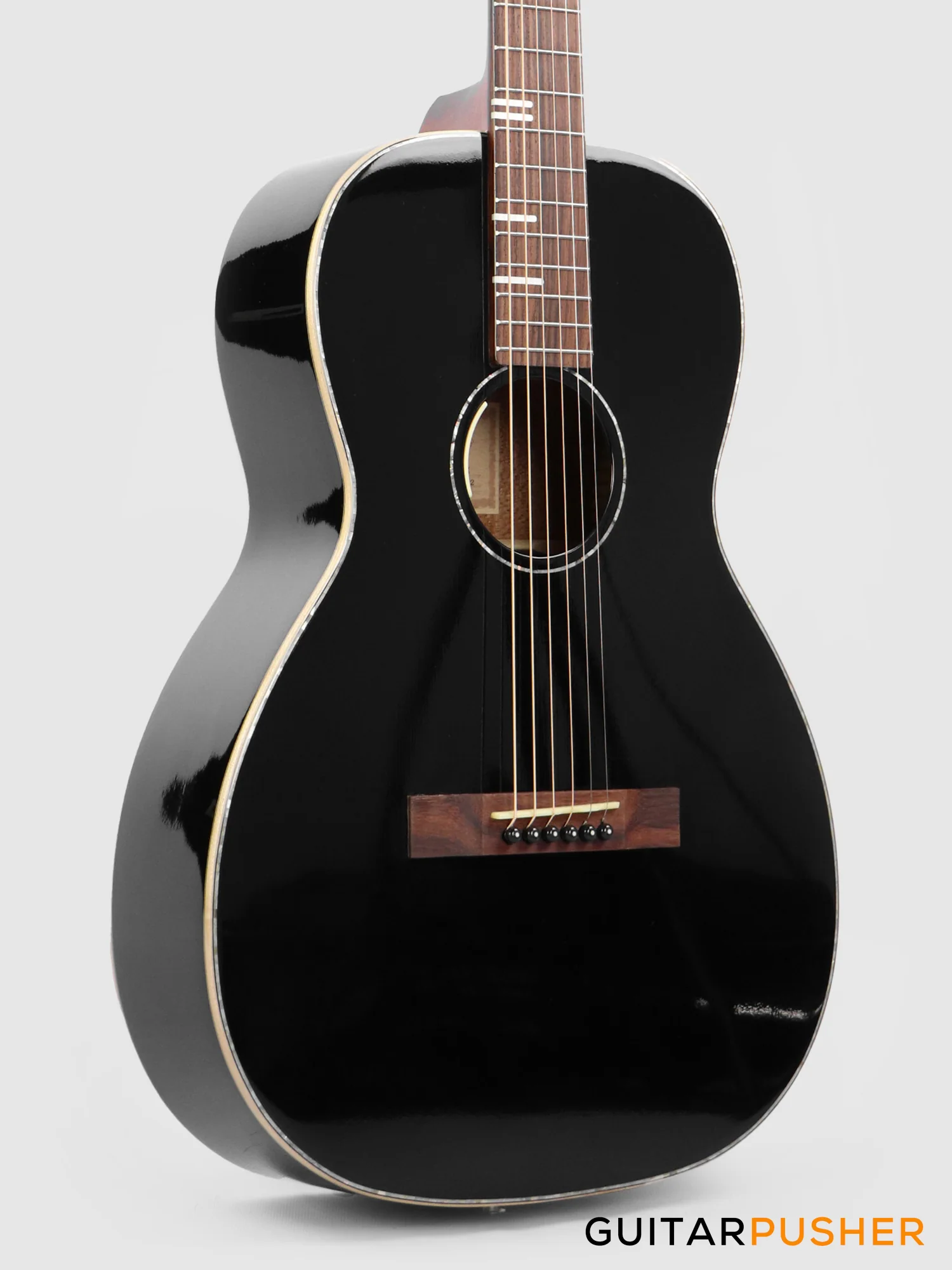 Tyma P-18E BK Solid Top 00 Parlor Acoustic-Electric Guitar with T-200 MAX preamp - Image 7