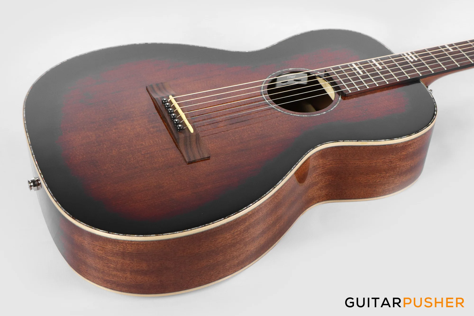 Tyma P-18E BRS Solid Top 00 Parlor Acoustic-Electric Guitar with T-200 MAX preamp - Image 10
