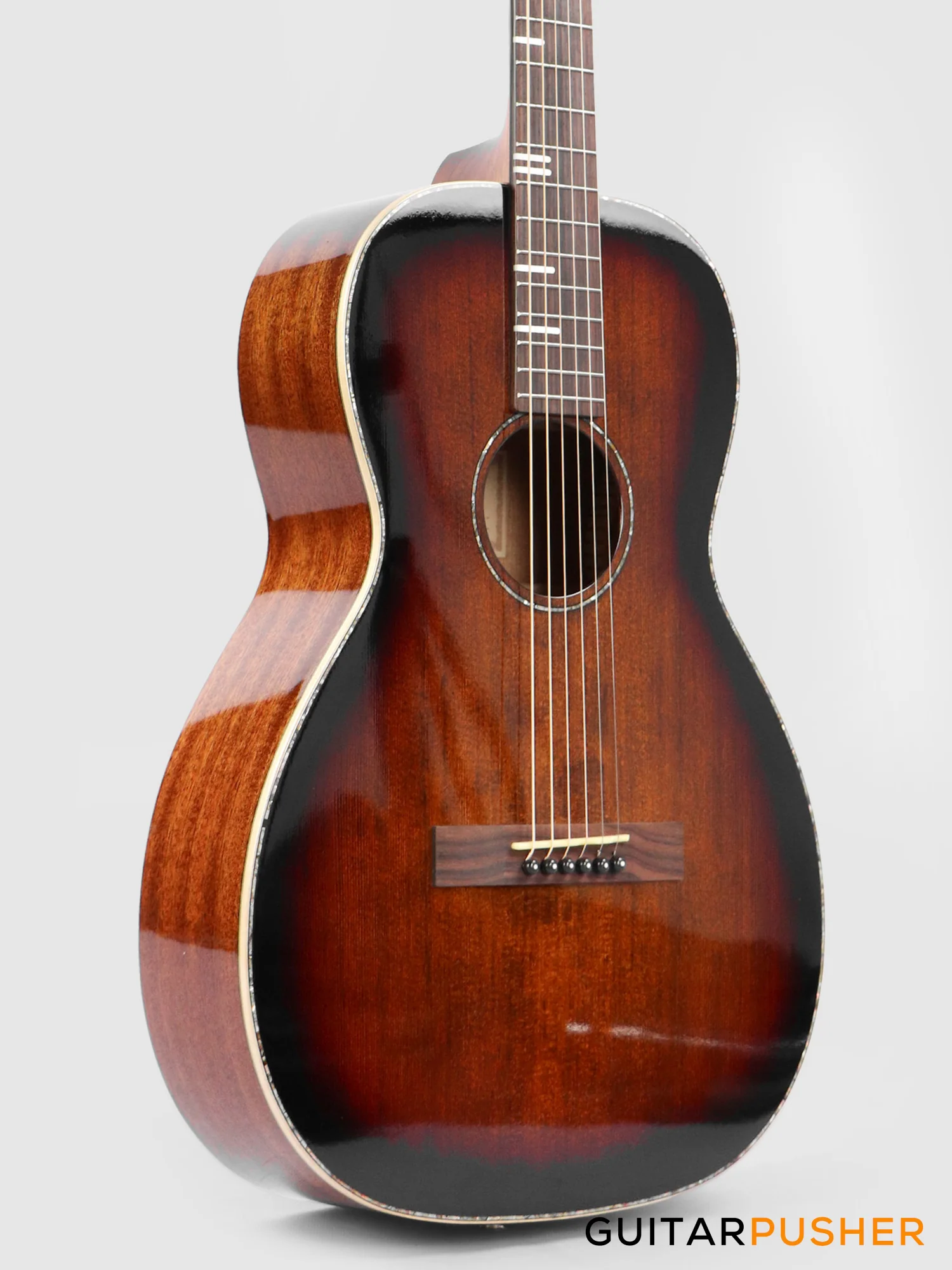 Tyma P-18E BRS Solid Top 00 Parlor Acoustic-Electric Guitar with T-200 MAX preamp - Image 4