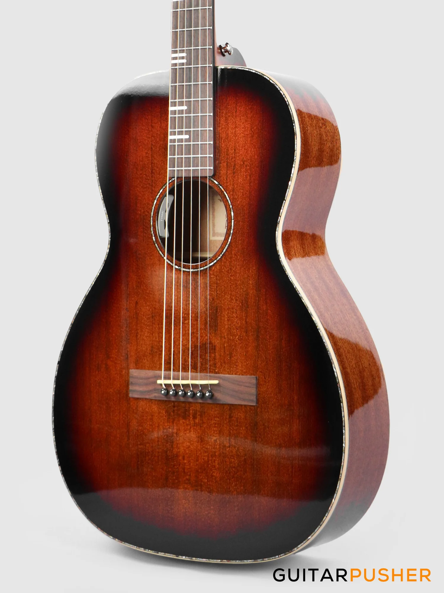 Tyma P-18E BRS Solid Top 00 Parlor Acoustic-Electric Guitar with T-200 MAX preamp - Image 8