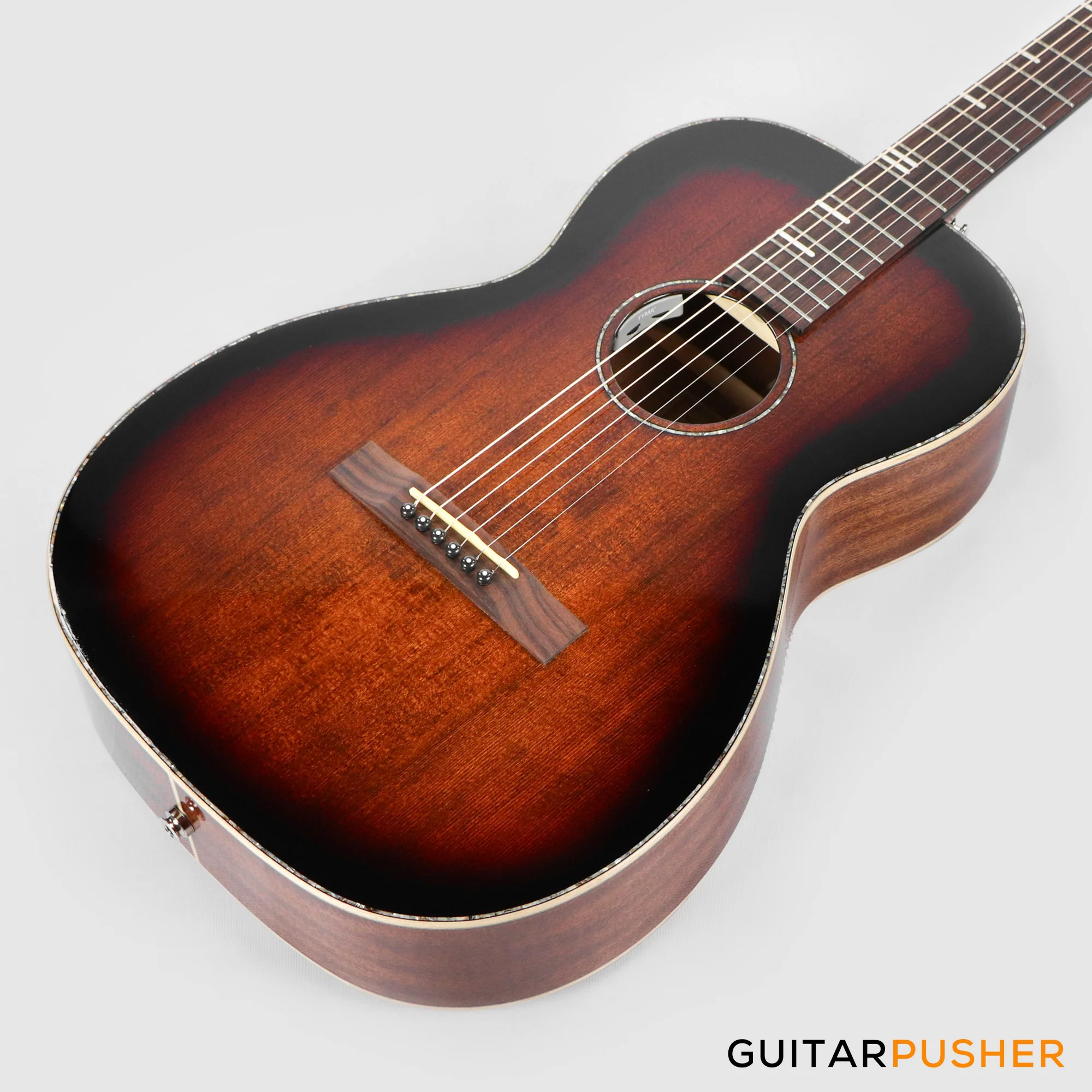 Tyma P-18E BRS Solid Top 00 Parlor Acoustic-Electric Guitar with T-200 MAX preamp - Image 9
