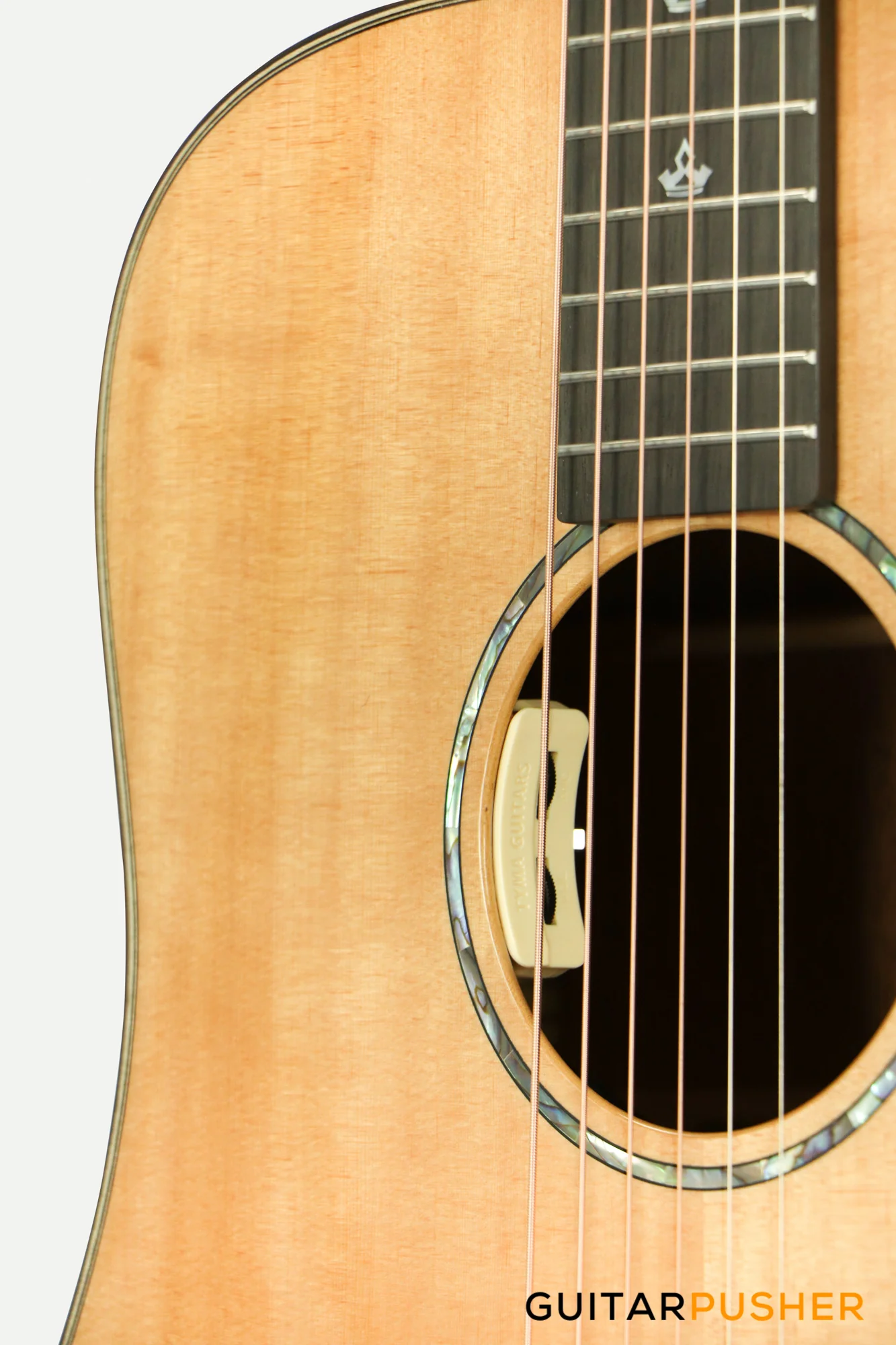 Tyma TD-10E Solid Sitka Spruce Top African Peach Core Dreadnought Acoustic-Electric Guitar with T-200 preamp - Image 10