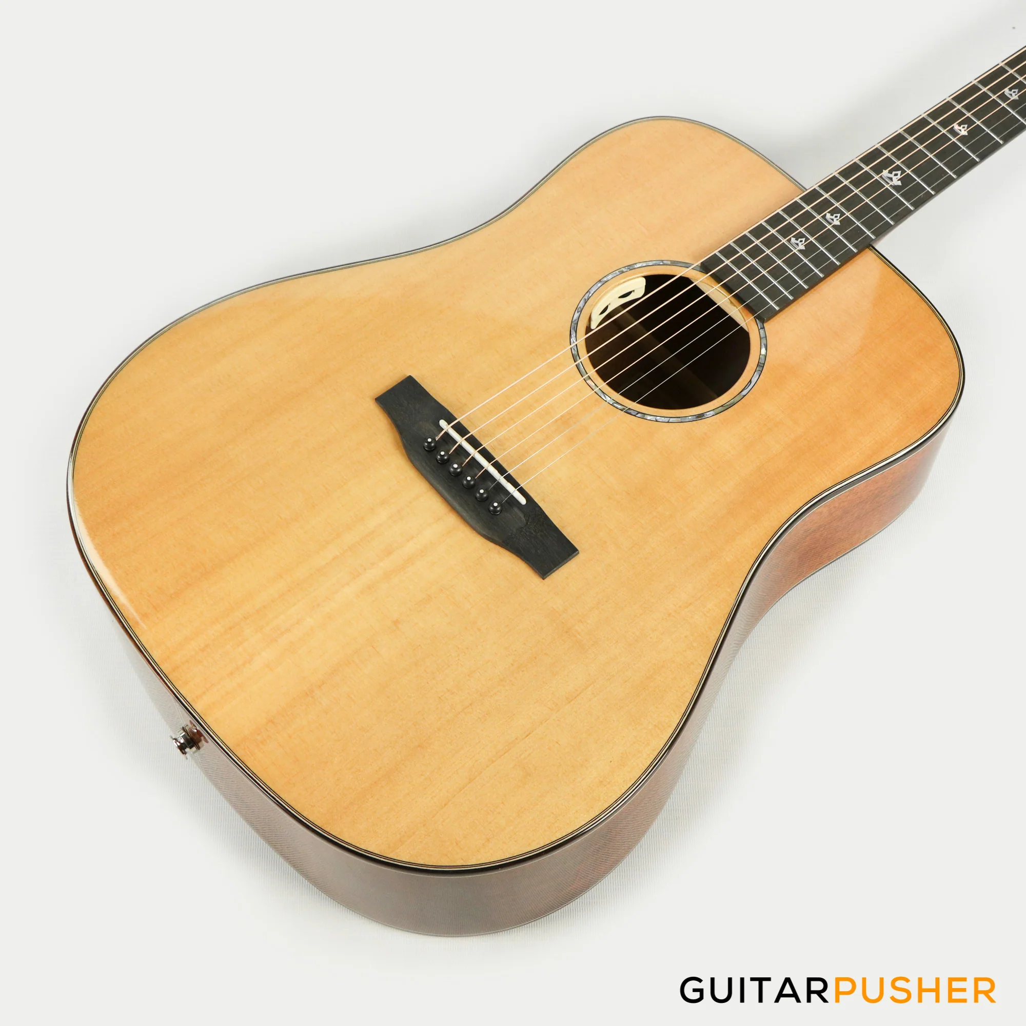 Tyma TD-10E Solid Sitka Spruce Top African Peach Core Dreadnought Acoustic-Electric Guitar with T-200 preamp - Image 13