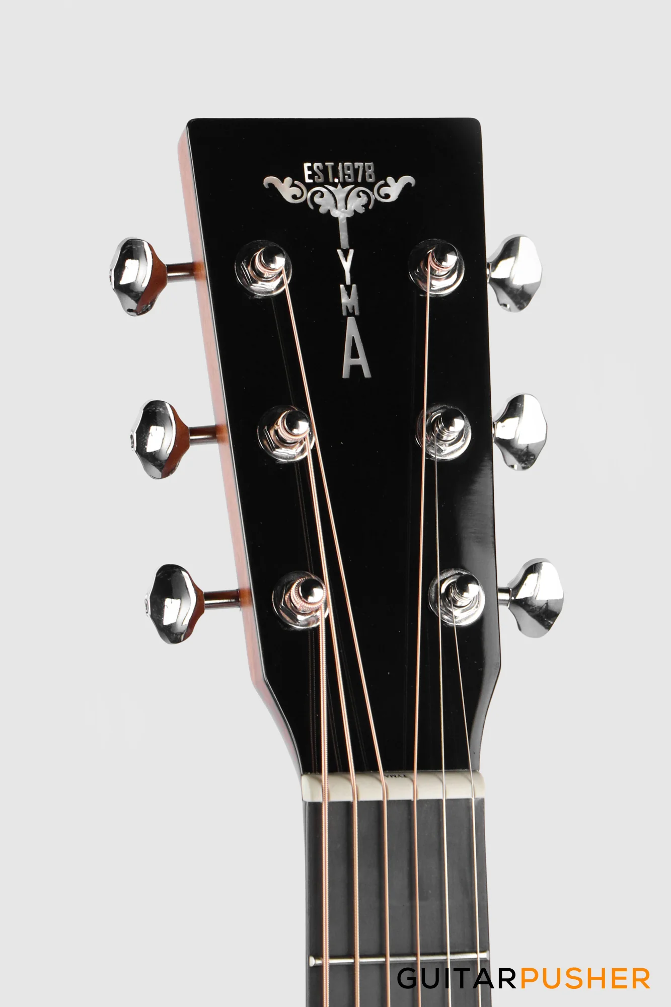 Tyma TD-10E Solid Sitka Spruce Top African Peach Core Dreadnought Acoustic-Electric Guitar with T-200 MAX preamp - Image 4