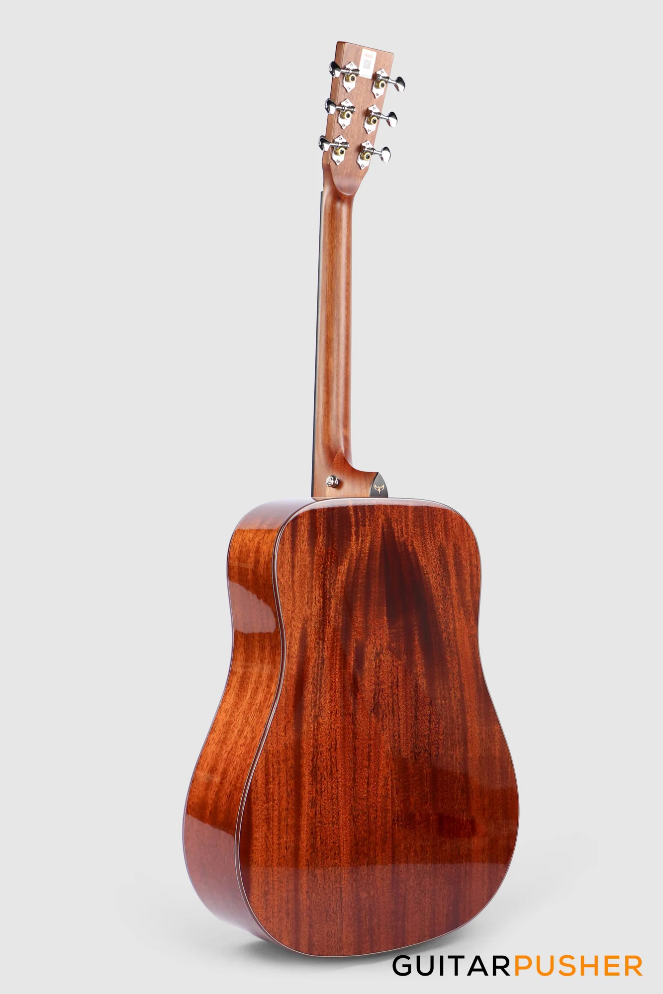 Tyma TD-10E Solid Sitka Spruce Top African Peach Core Dreadnought Acoustic-Electric Guitar with T-200 MAX preamp - Image 5