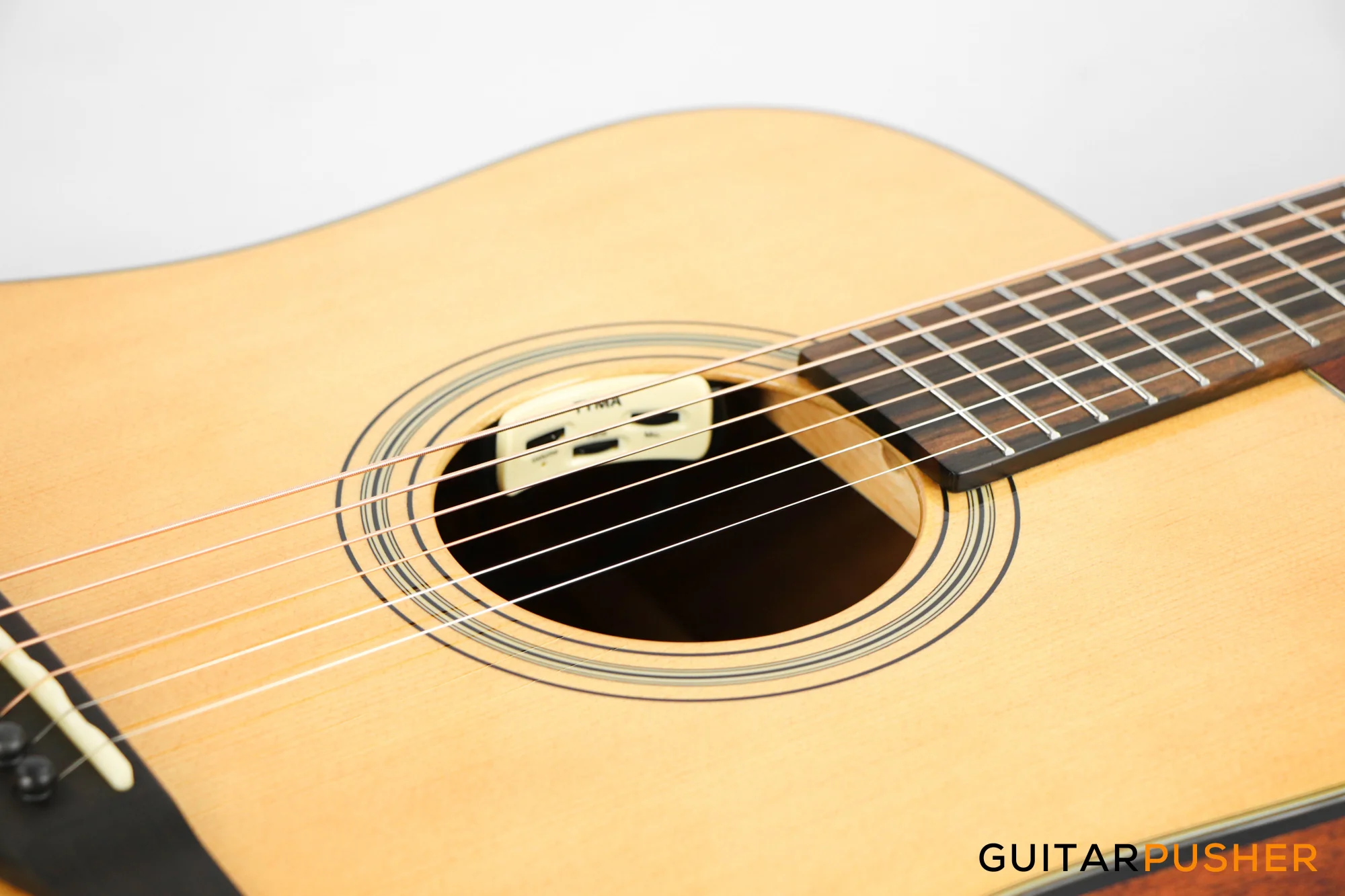 Tyma TD-18E All-Solid Wood Sitka Spruce Top Mahogany Dreadnought Acoustic-Electric Guitar w/ Fishman Matrix Infinity Blend Pickup System & Case - Image 11