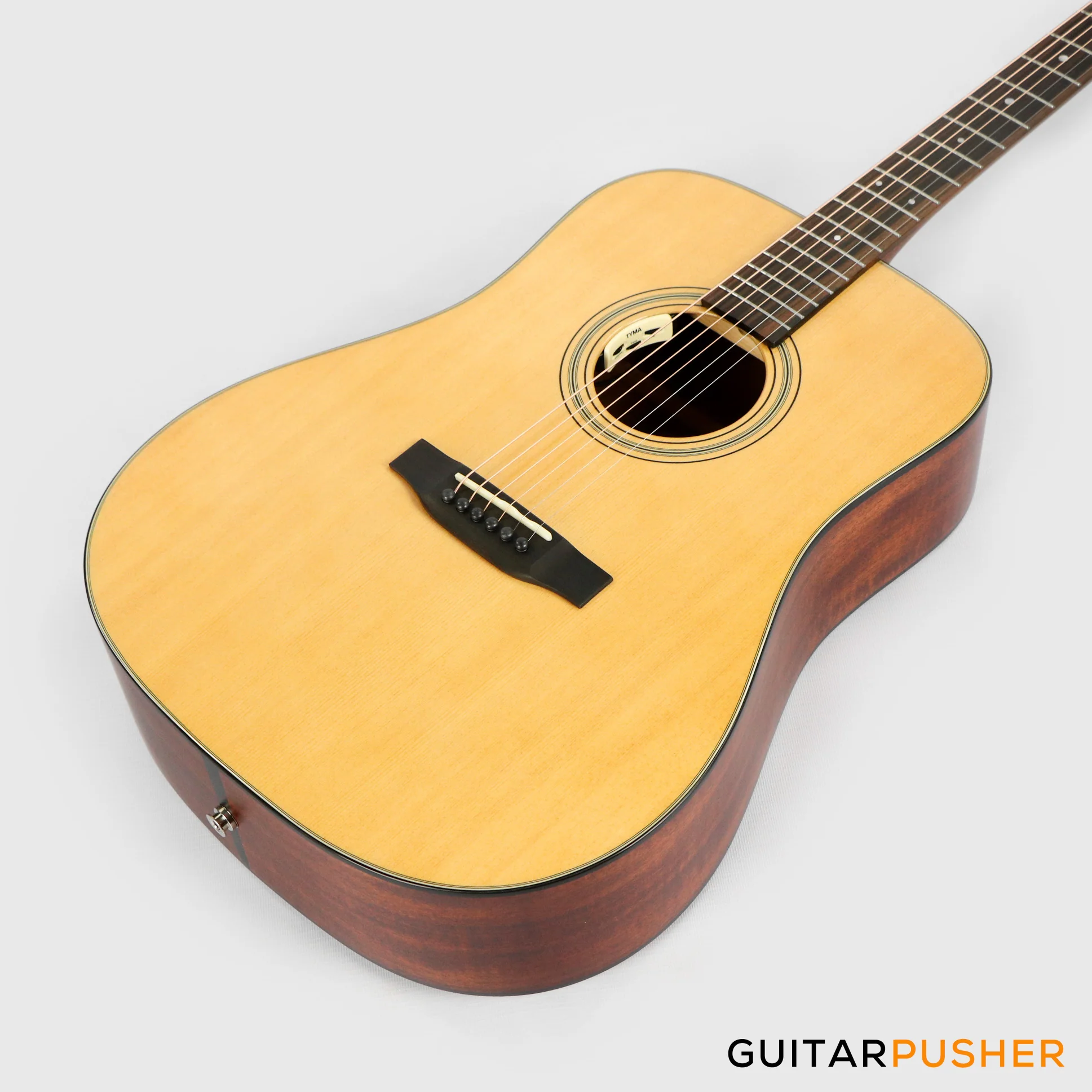 Tyma TD-18E All-Solid Wood Sitka Spruce Top Mahogany Dreadnought Acoustic-Electric Guitar w/ Fishman Matrix Infinity Blend Pickup System & Case - Image 13