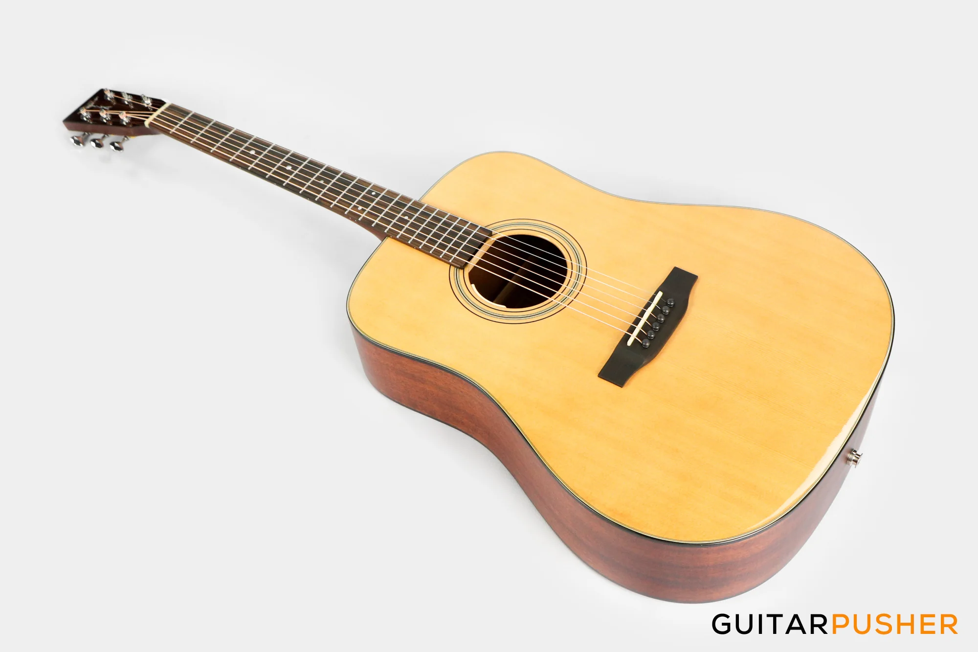 Tyma TD-18E All-Solid Wood Sitka Spruce Top Mahogany Dreadnought Acoustic-Electric Guitar w/ Fishman Matrix Infinity Blend Pickup System & Case - Image 17