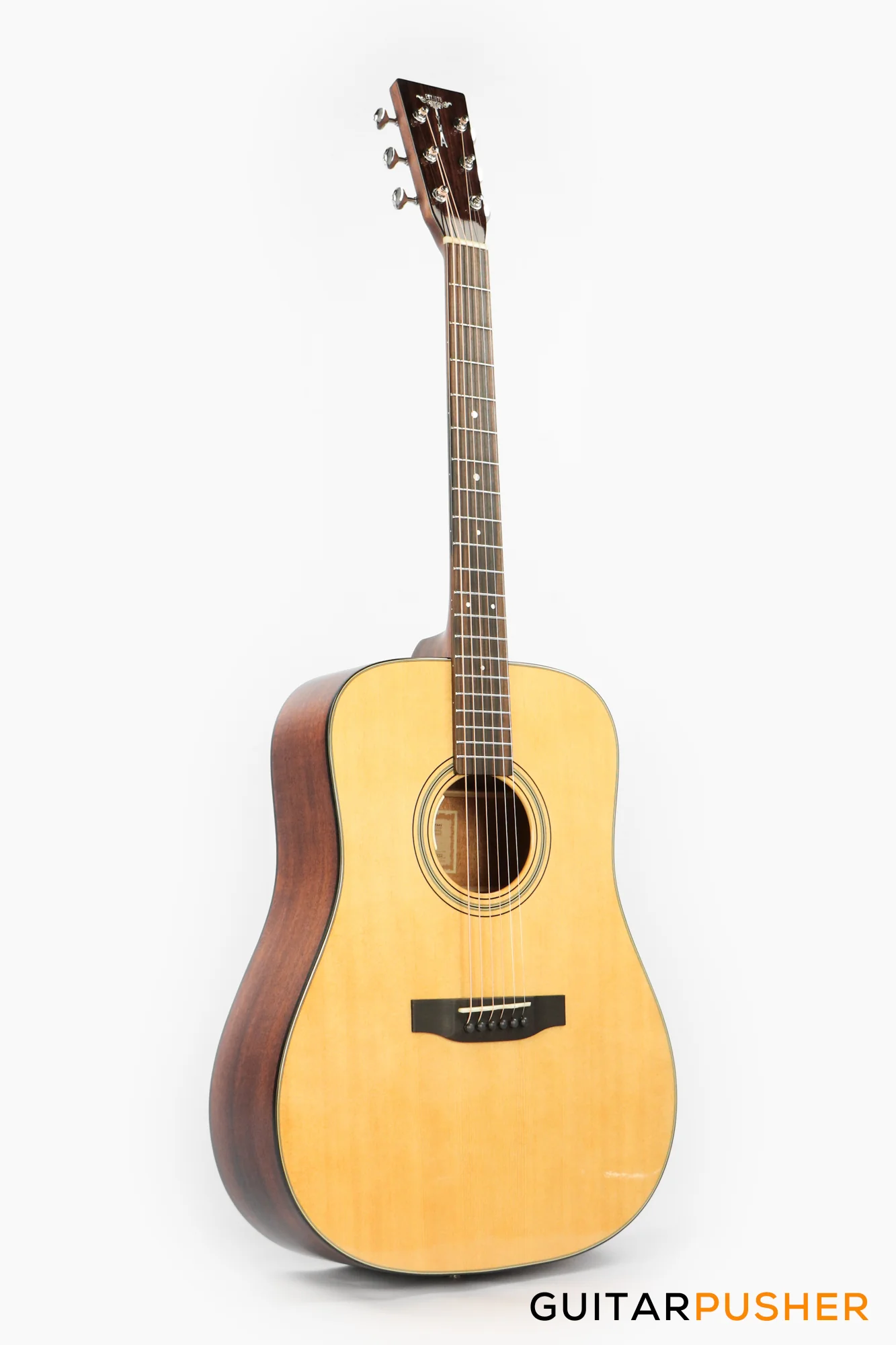 Tyma TD-18E All-Solid Wood Sitka Spruce Top Mahogany Dreadnought Acoustic-Electric Guitar w/ Fishman Matrix Infinity Blend Pickup System & Case - Image 3