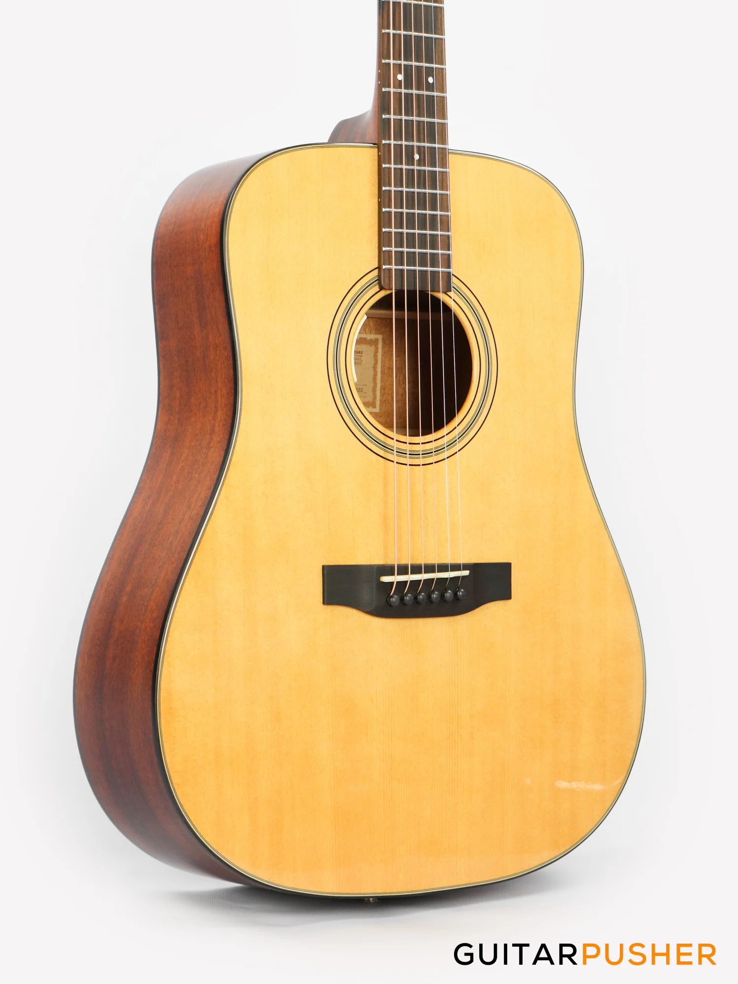 Tyma TD-18E All-Solid Wood Sitka Spruce Top Mahogany Dreadnought Acoustic-Electric Guitar w/ Fishman Matrix Infinity Blend Pickup System & Case - Image 4